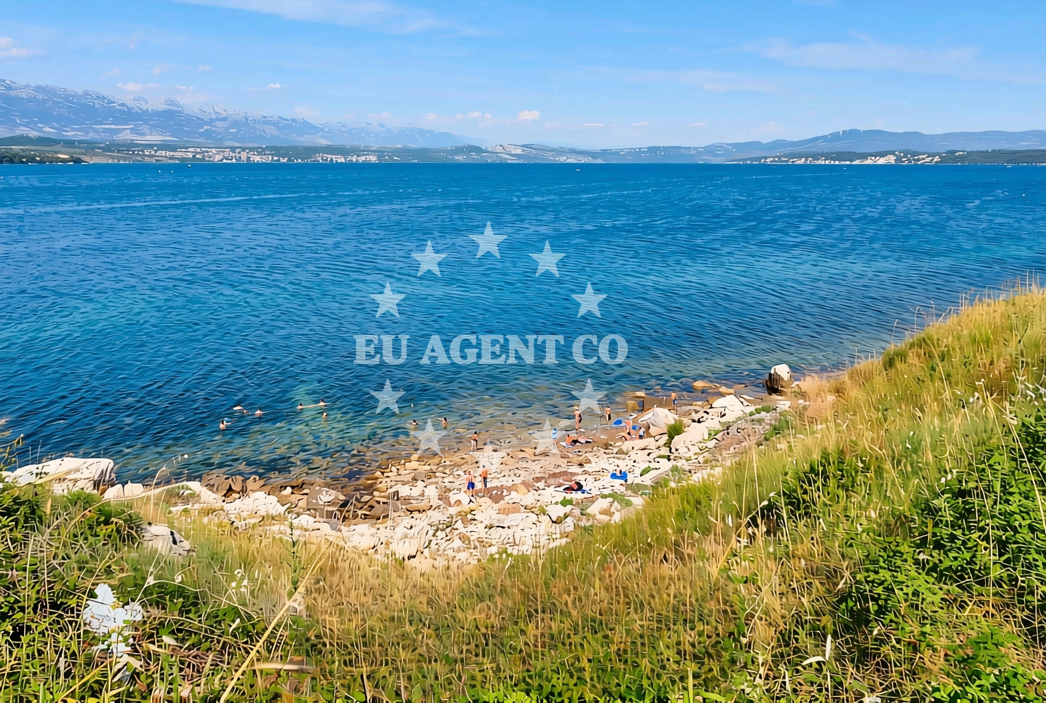 Shoreline and swimming area at Budim zapad, Podgradina (Posedarje) Beach in Budim zapad