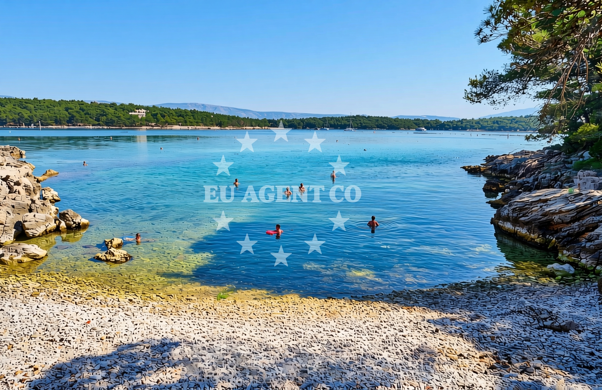 Sea and coastal view of Bukovo istok, Jelsa (Hvar) Beach in Bukovo istok