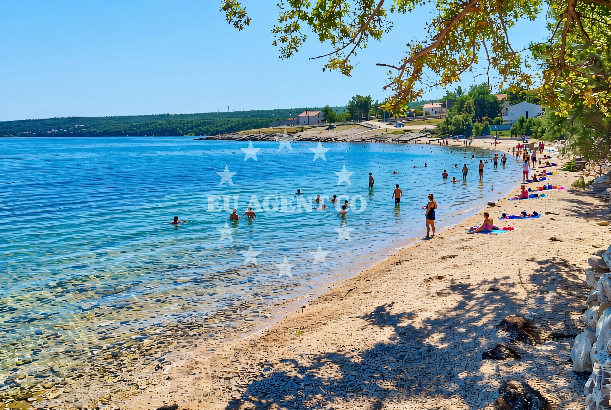 Beach facilities and surroundings at Bukva beach II in Put Vrulje 69, Pridraga