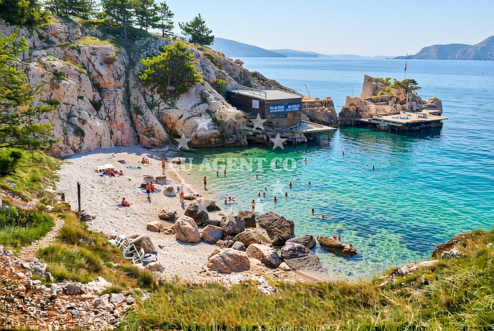 Shoreline and swimming area at Bunculuka istok, Baška (Krk) Beach in Bunculuka istok