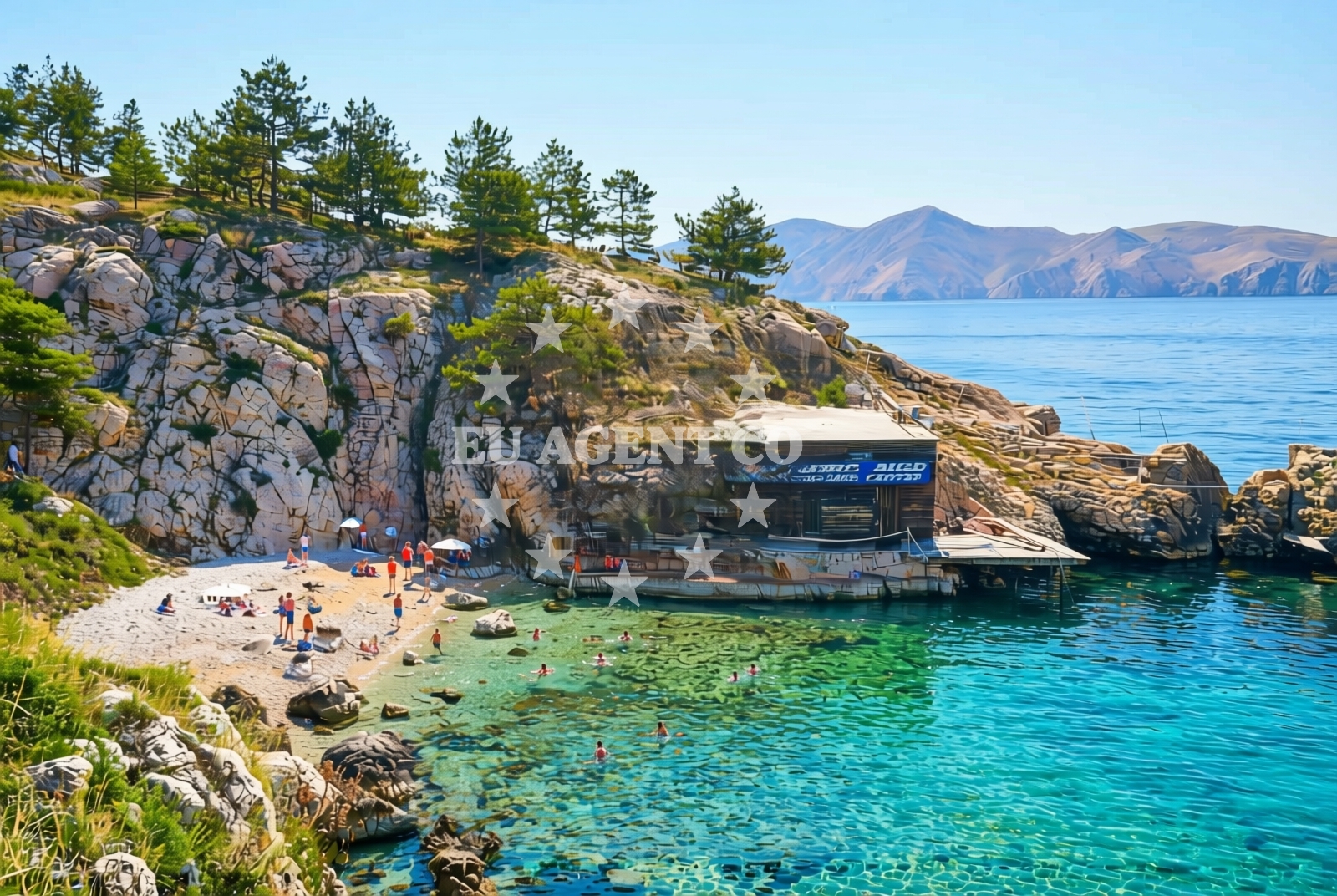 Sea and coastal view of Bunculuka istok, Baška (Krk) Beach in Bunculuka istok
