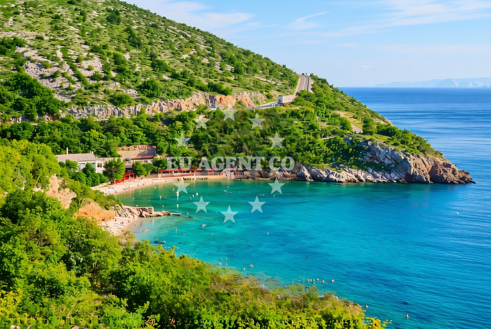 Overview of Bunica jug, Bunica Beach in Bunica jug