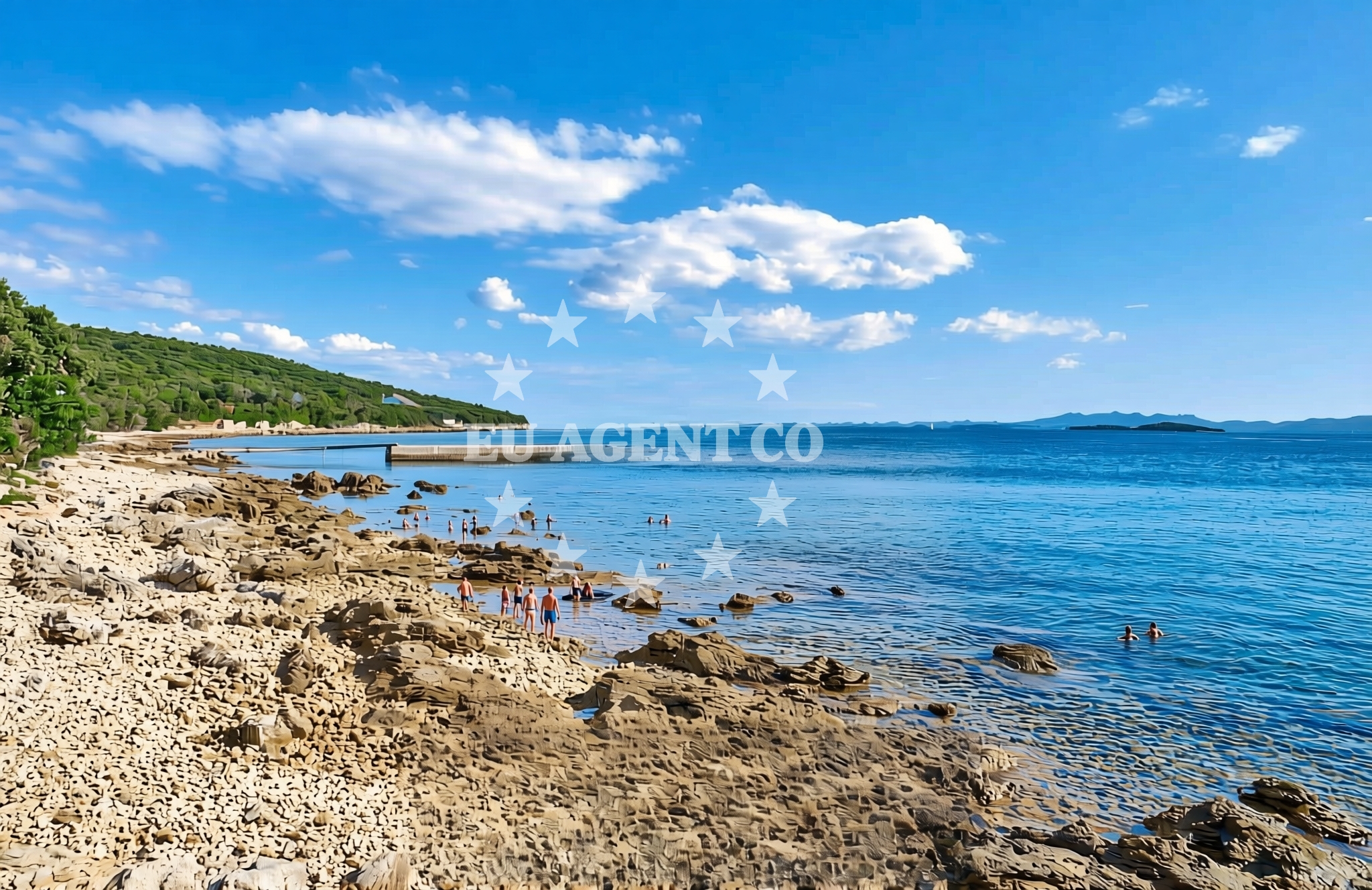 Shoreline and swimming area at Bunja draga, Rivanj (Rivanj) Beach in Bunja draga