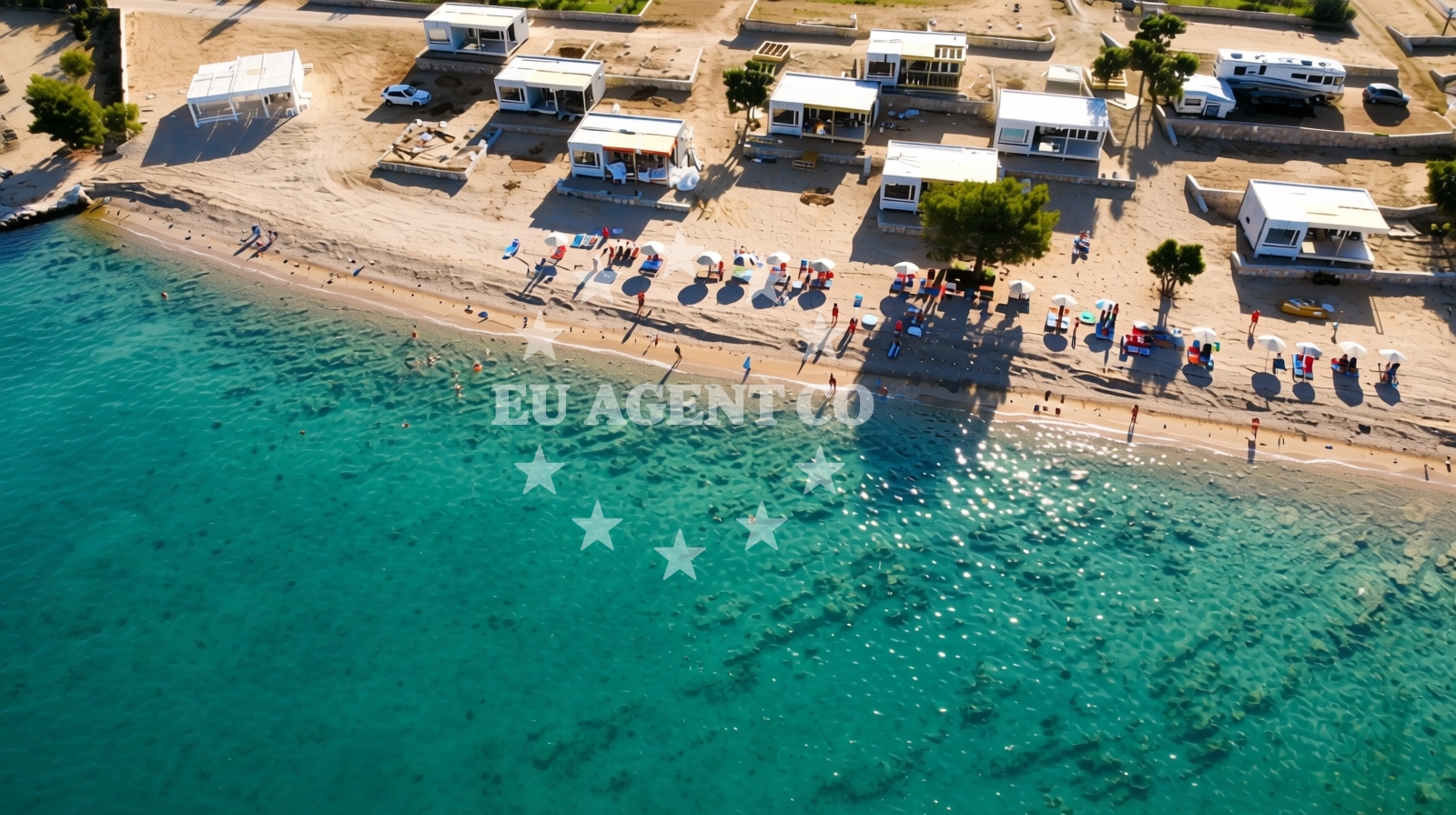Sea and coastal view of Buqez beach in Modrave, Uvala Lučica, Drage