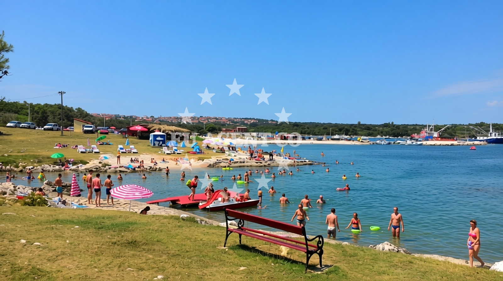 Shoreline and swimming area at Bura - Bora in Uvala Kuje, Liznjan, Pula