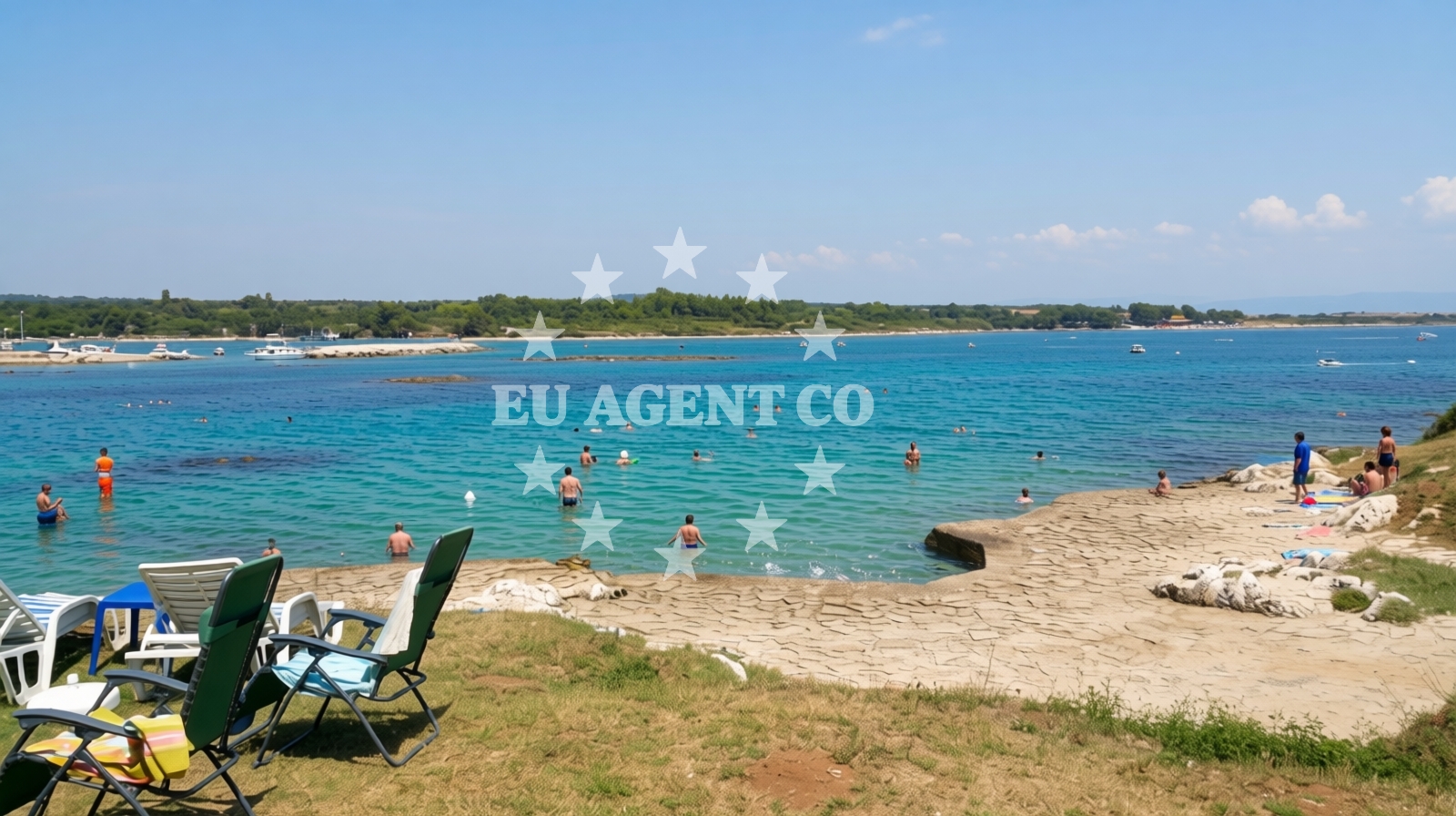 Sea and coastal view of Bura - Bora in Uvala Kuje, Liznjan, Pula