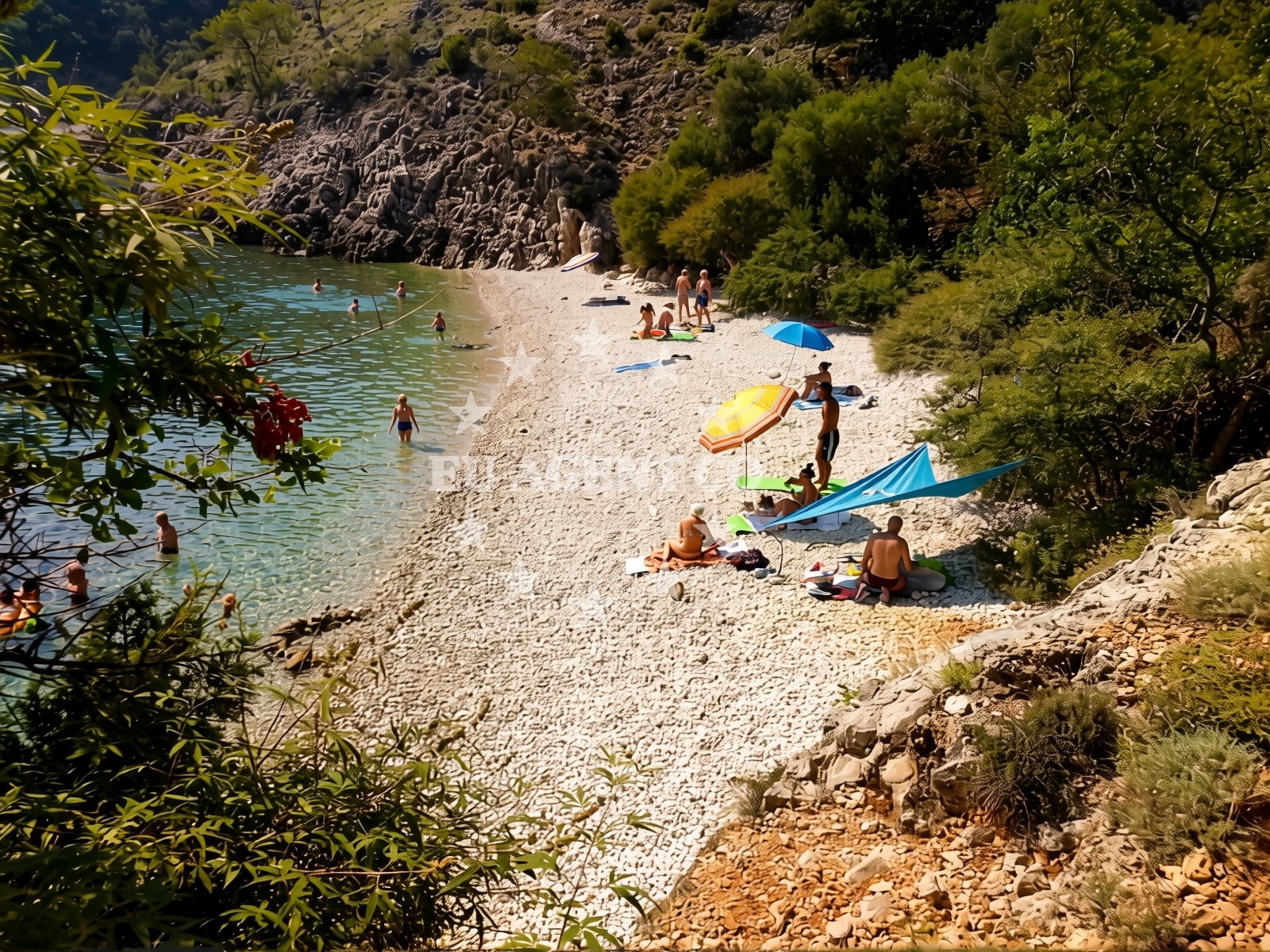 Shoreline and swimming area at Burin in Beli 2, Beli