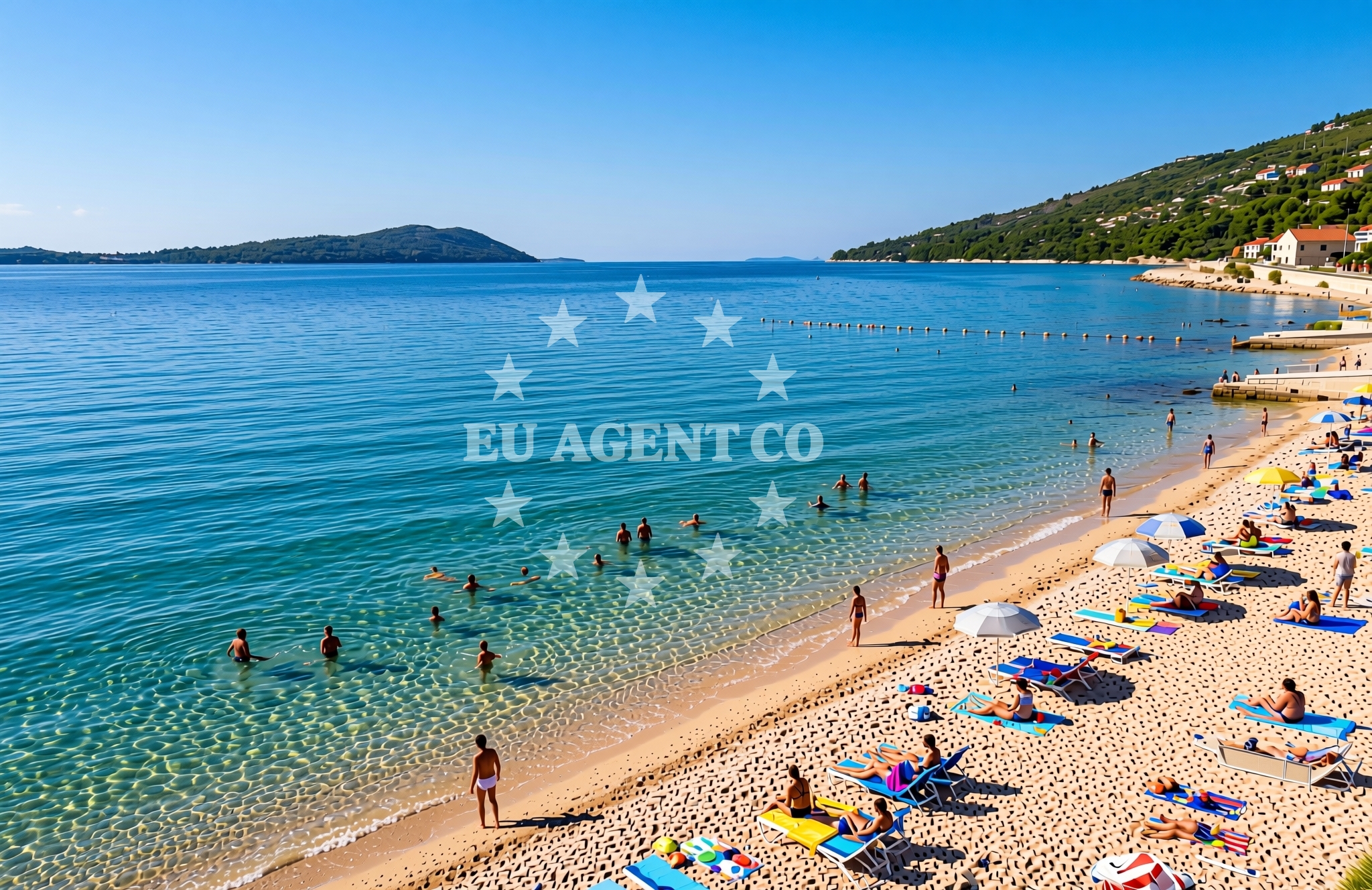 Shoreline and swimming area at Burnji Kraj, Soline (Sali) (Dugi otok) Beach in Burnji Kraj
