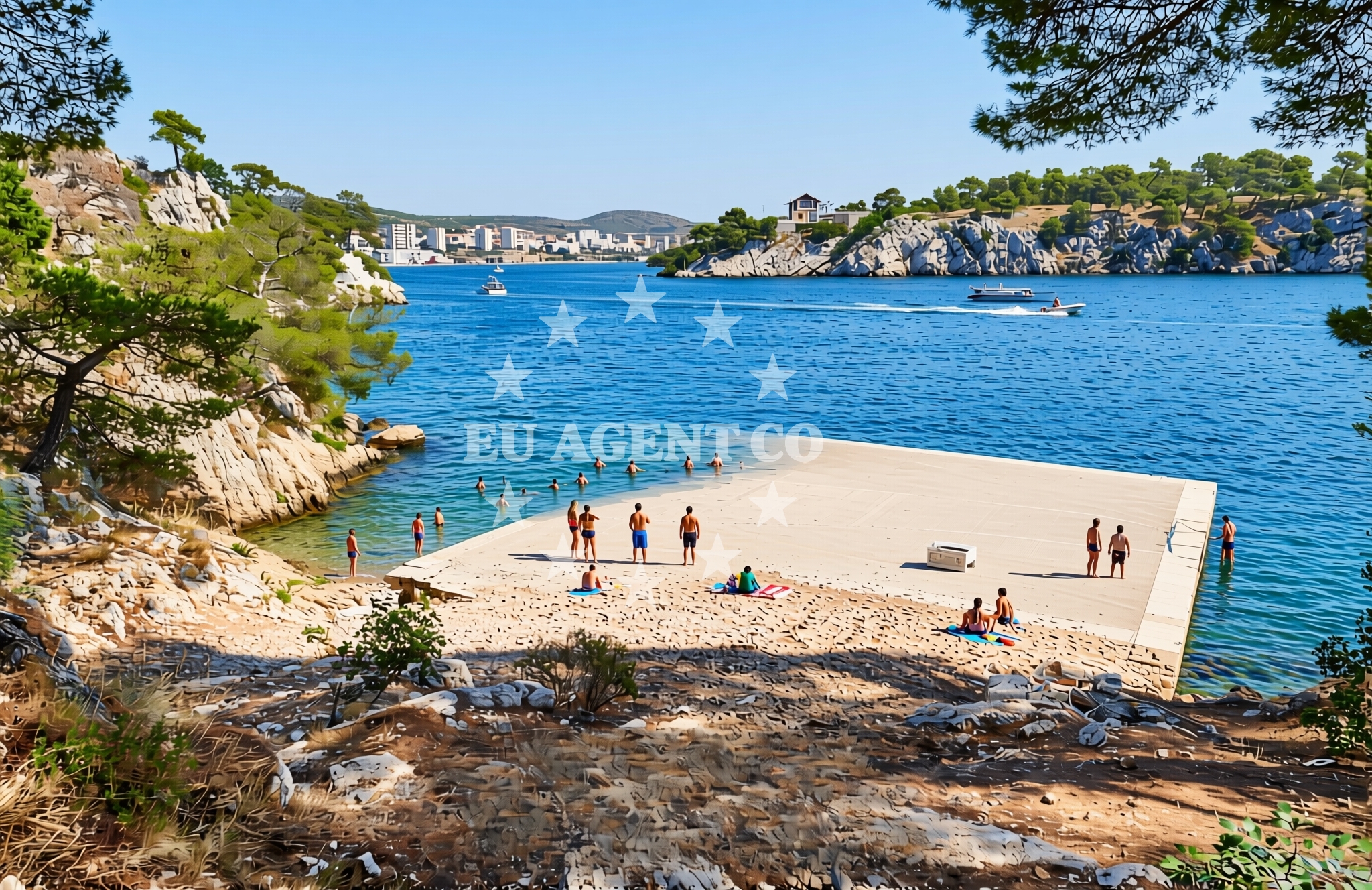 Overview of Burnji Turan istok, Šibenik Beach in Burnji Turan istok