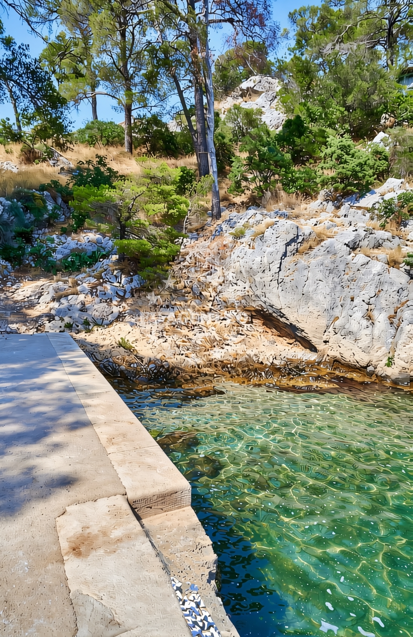 Sea and coastal view of Burnji Turan istok, Šibenik Beach in Burnji Turan istok