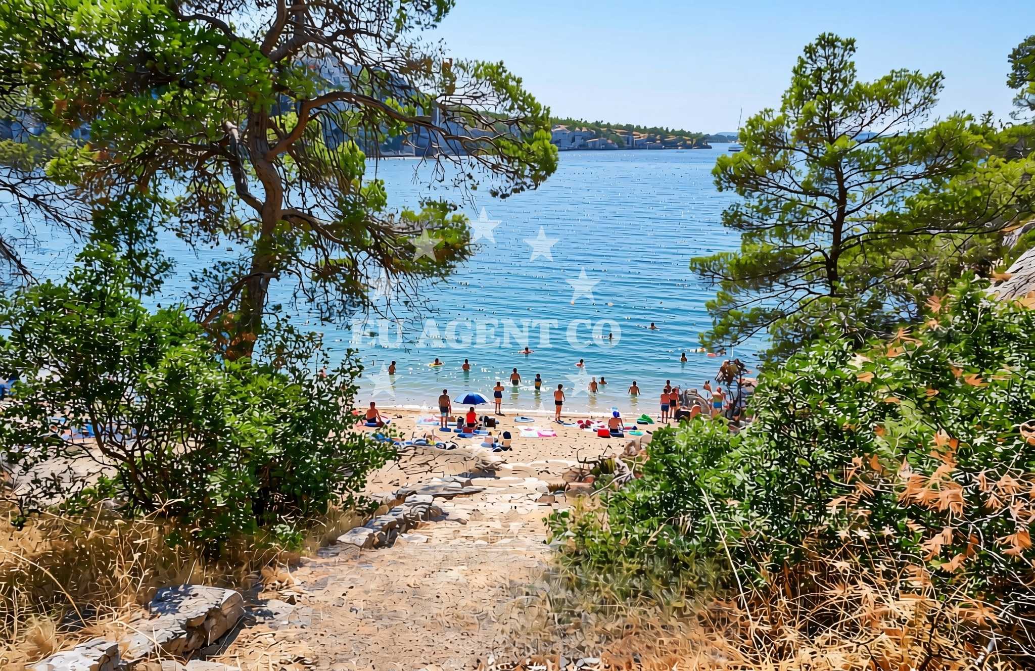 Beach facilities and surroundings at Burnji Turan zapad, Šibenik Beach in Burnji Turan zapad