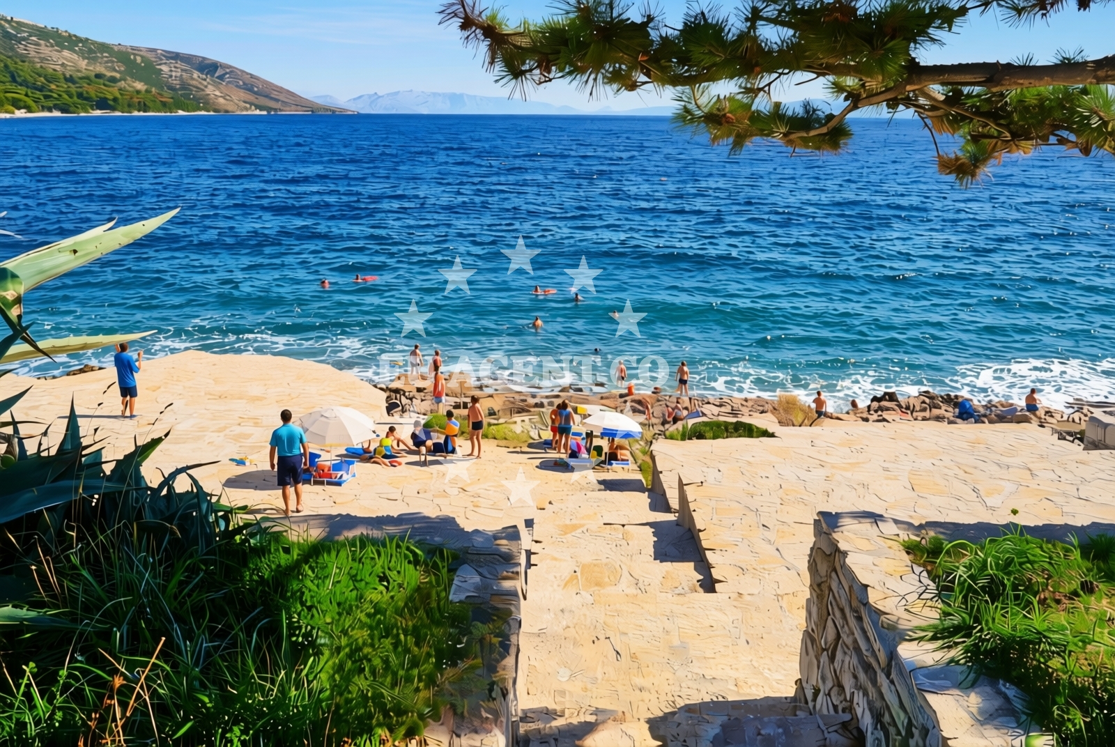 Overview of Bušinci, Okrug Gornji (Čiovo) Beach in Bušinci
