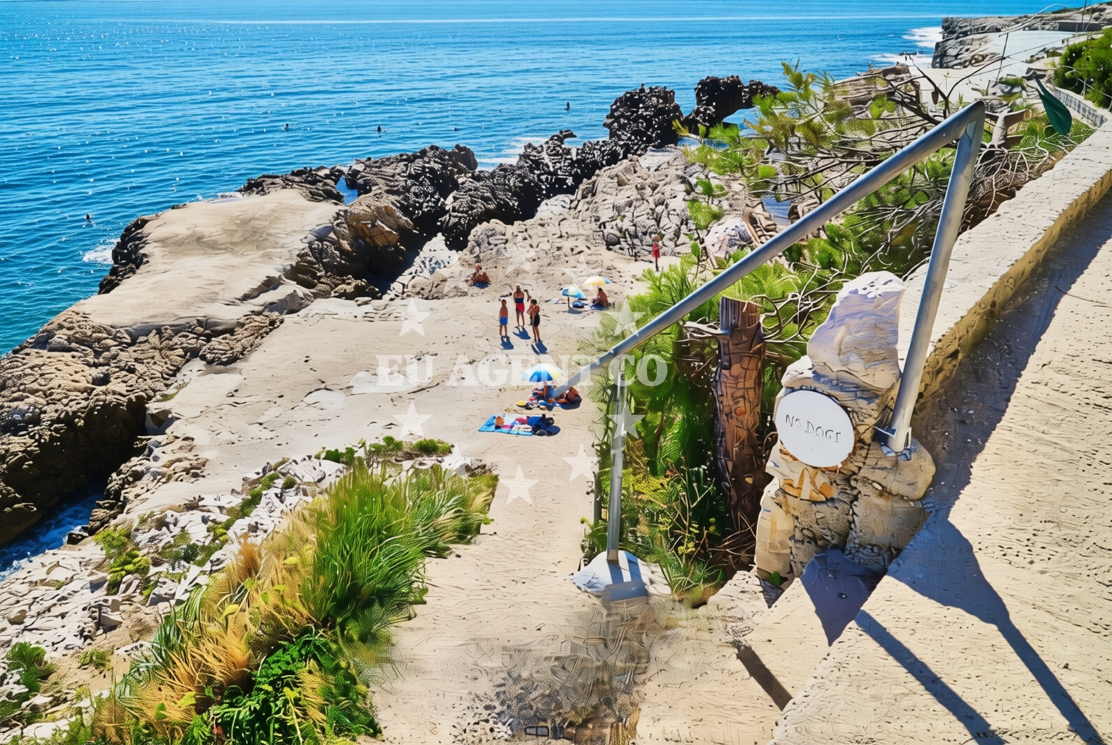 Sea and coastal view of Bušinci, Okrug Gornji (Čiovo) Beach in Bušinci
