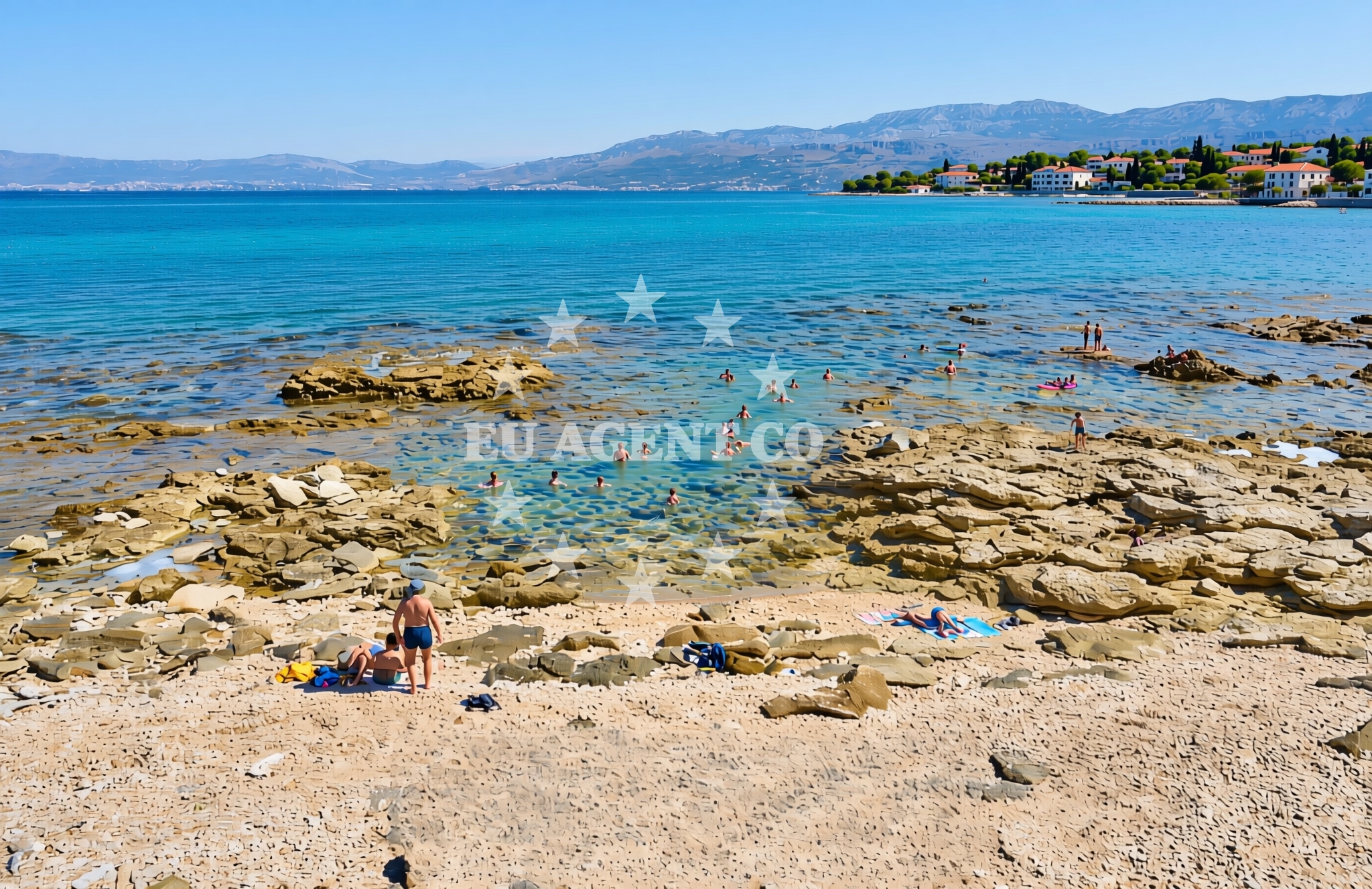 Sea and coastal view of Busje 2, Supetar (Brač) Beach in Busje 2