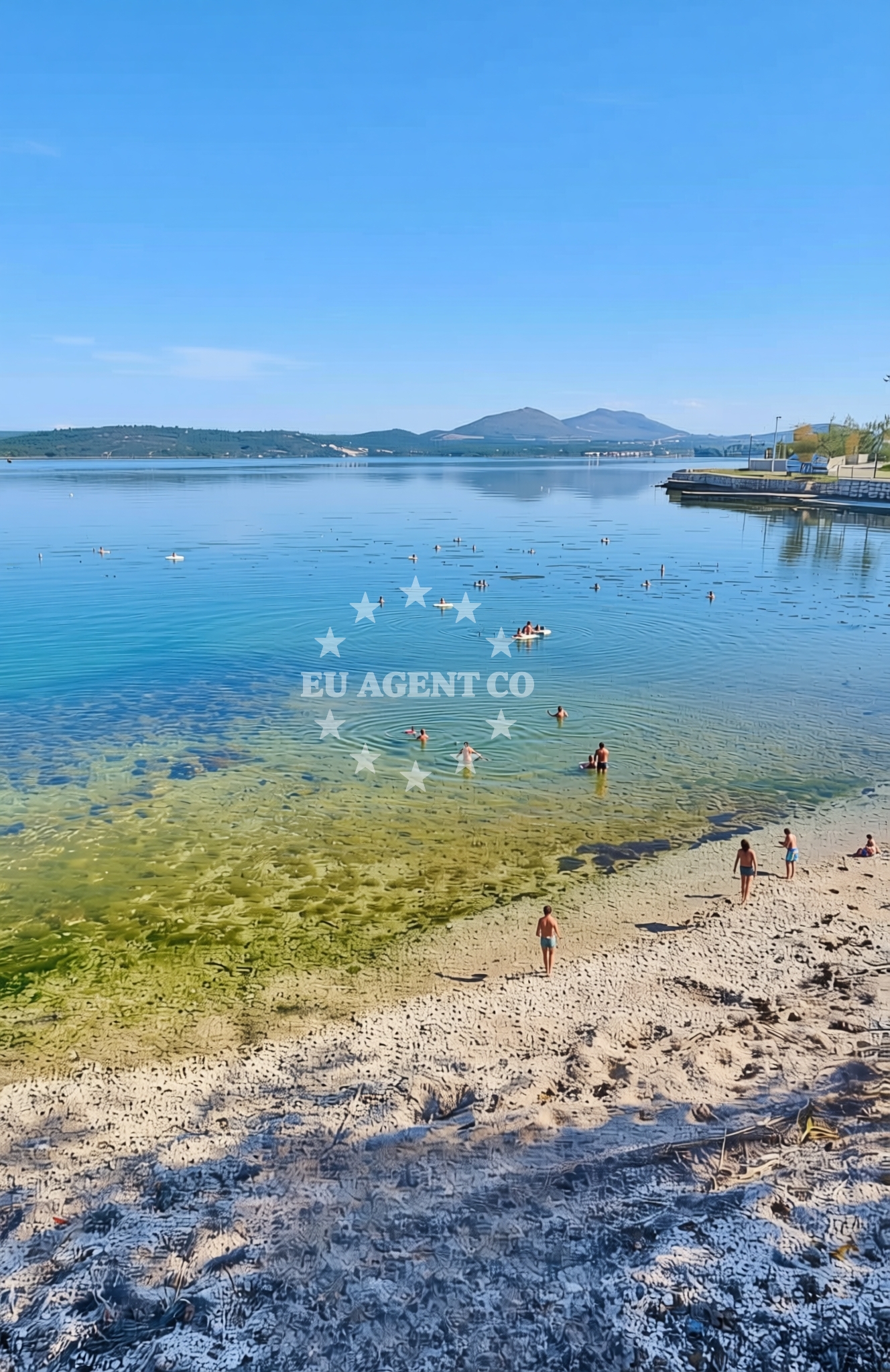 Sea and coastal view of Busovac, Raslina Beach in Busovac