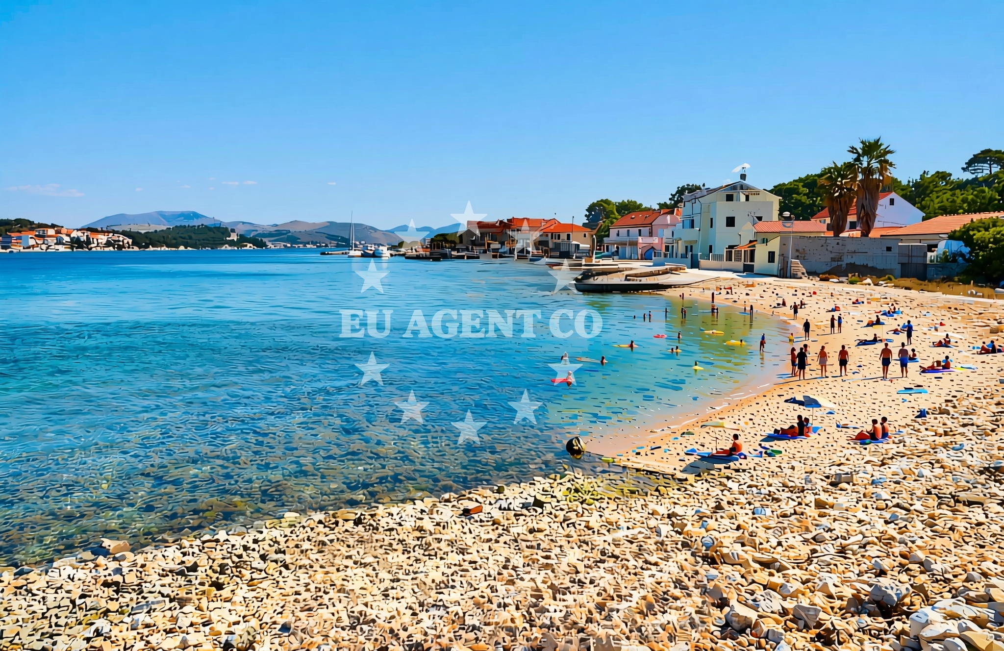 Overview of Buta, Krapanj (Krapanj) Beach in Buta