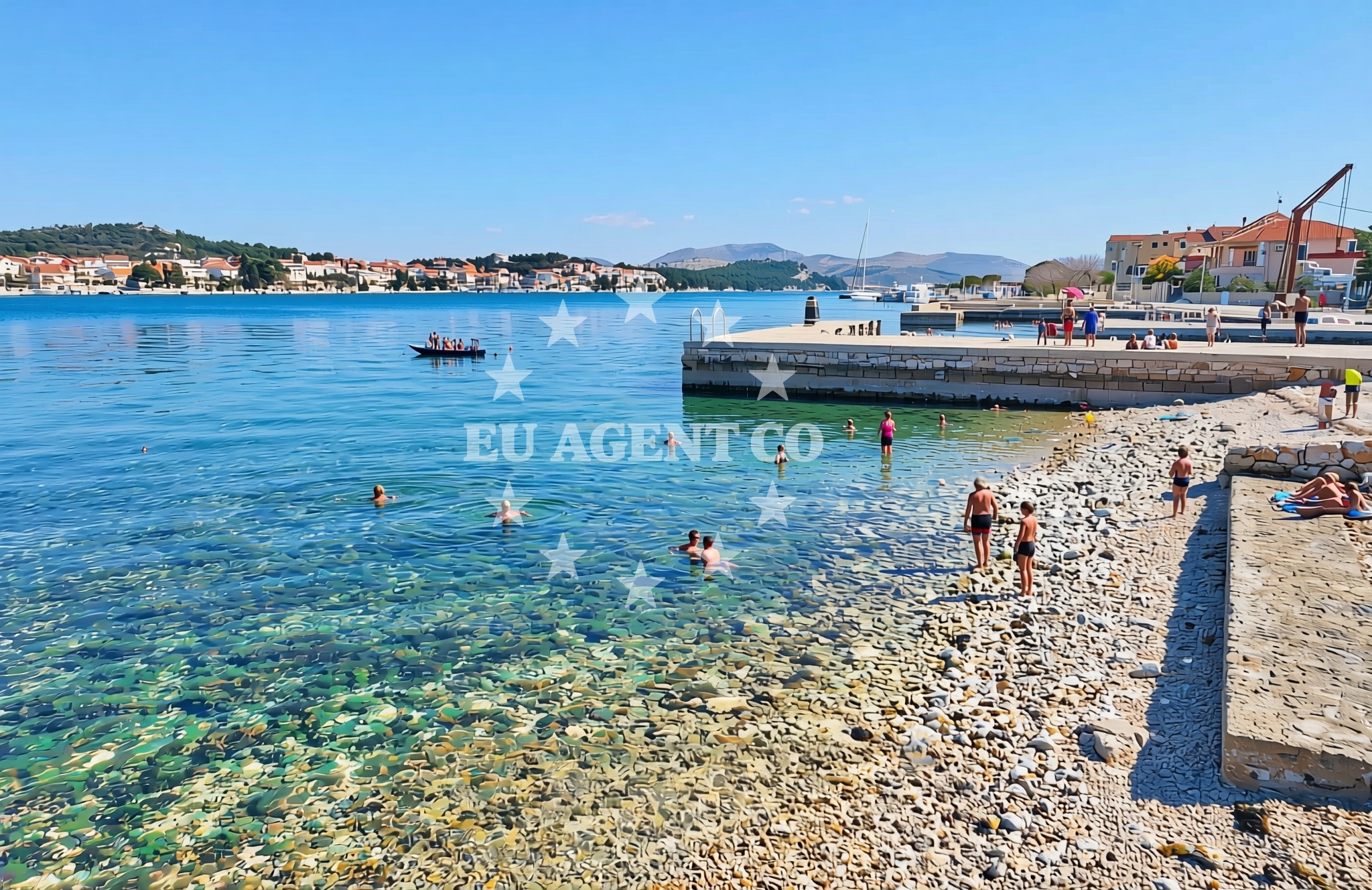 Beach facilities and surroundings at Buta, Krapanj (Krapanj) Beach in Buta