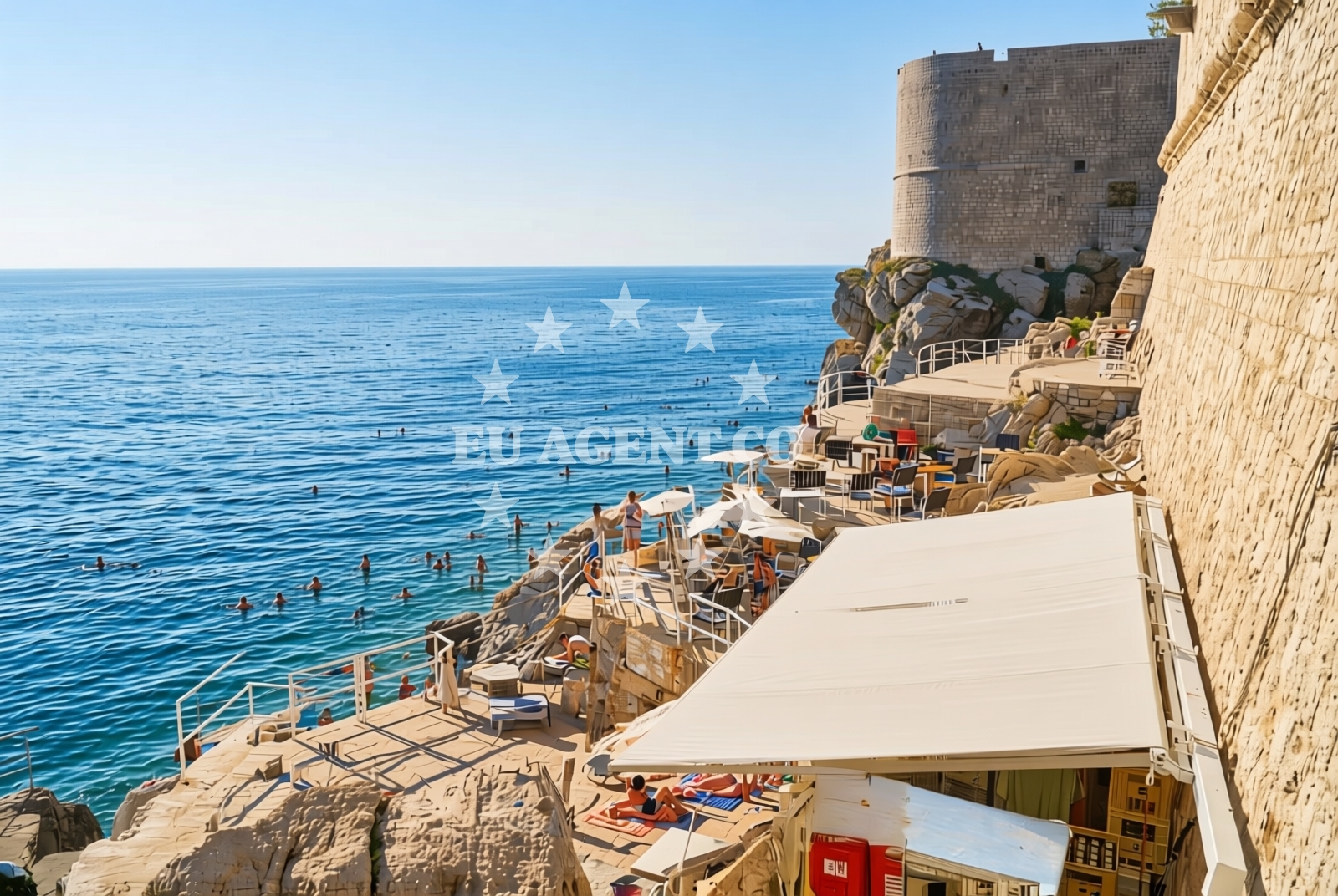 Shoreline and swimming area at Buža istok, Dubrovnik Beach in Buža istok