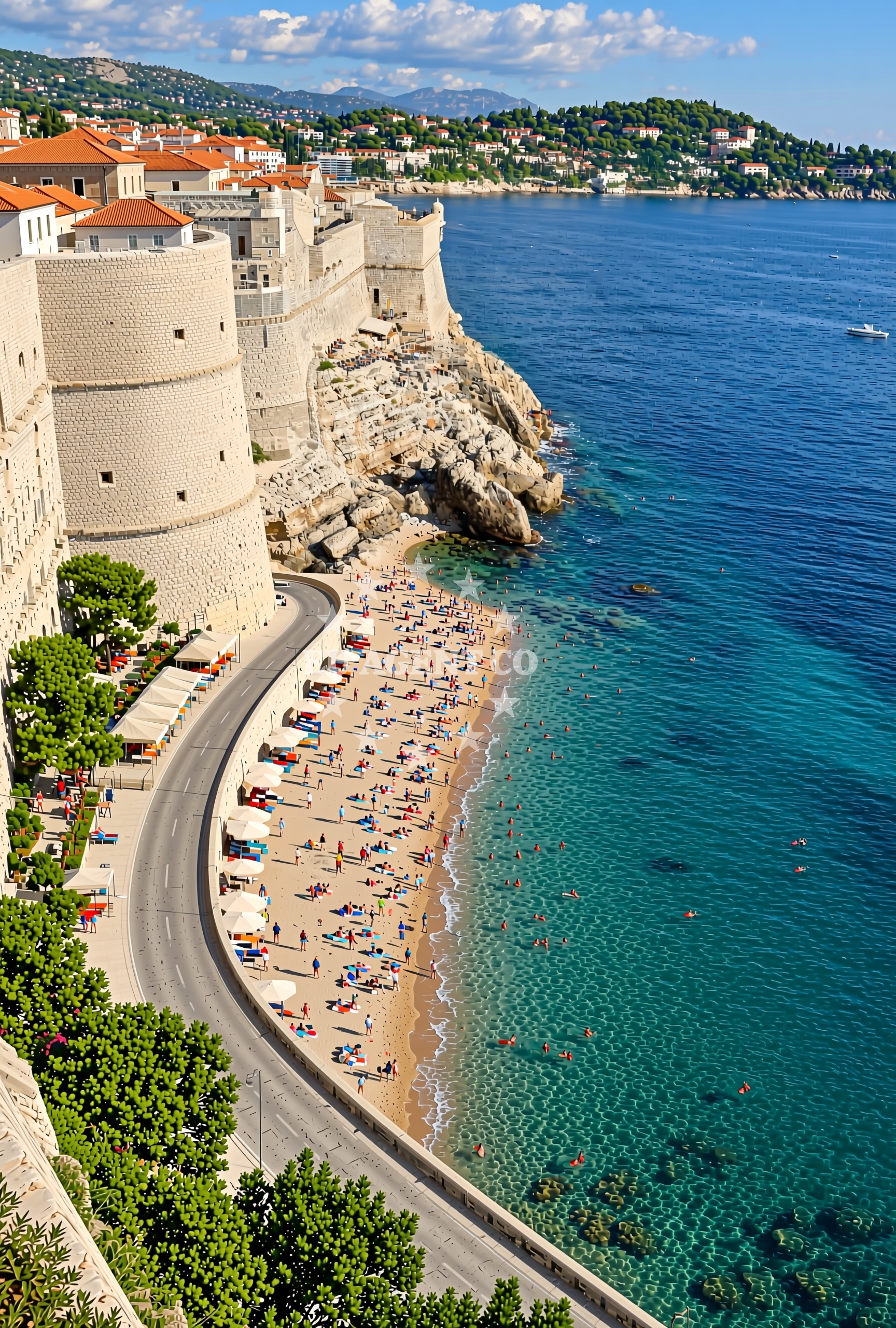 Sea and coastal view of Buža istok, Dubrovnik Beach in Buža istok