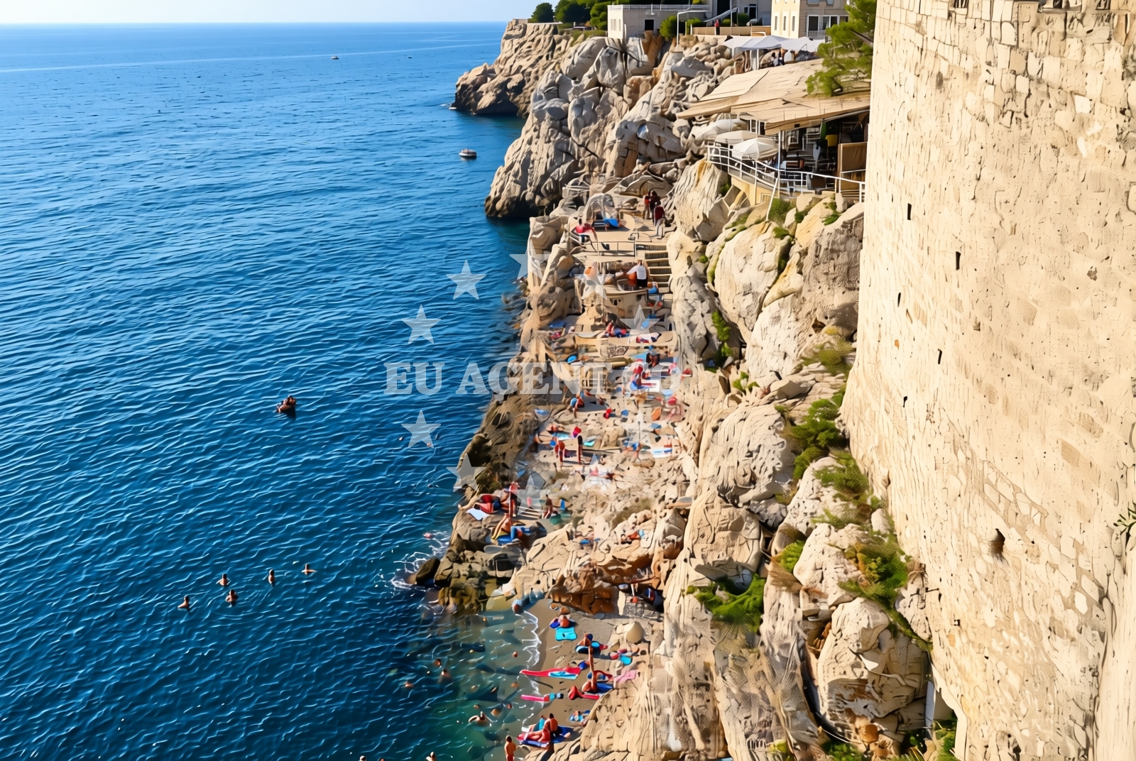 Sea and coastal view of Buža zapad, Dubrovnik Beach in Buža zapad