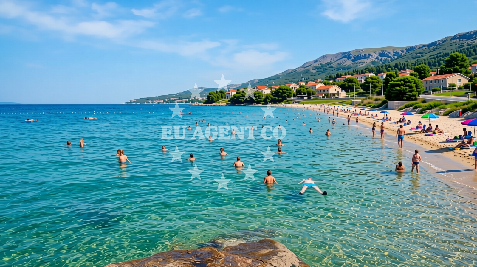 Beach facilities and surroundings at BWR beach in Rova 30, Vantačići