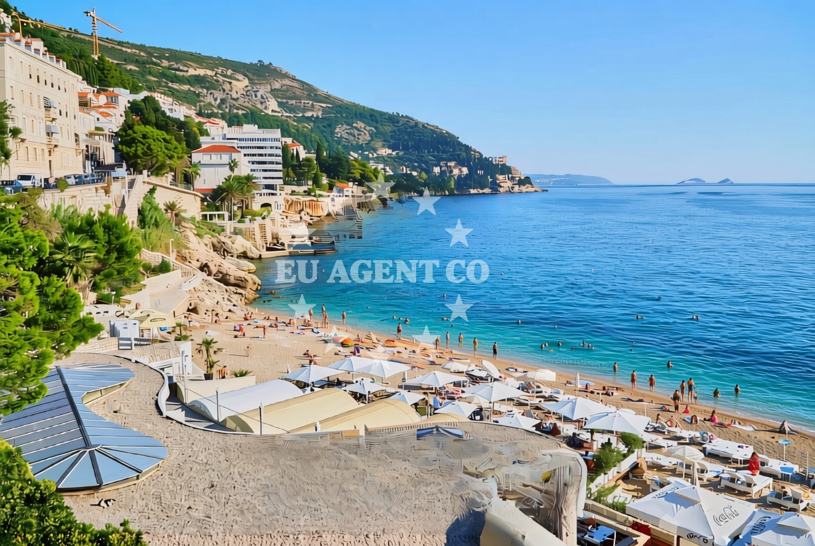 Beach facilities and surroundings at Čajkovići: beaches and coves in Čajkovići