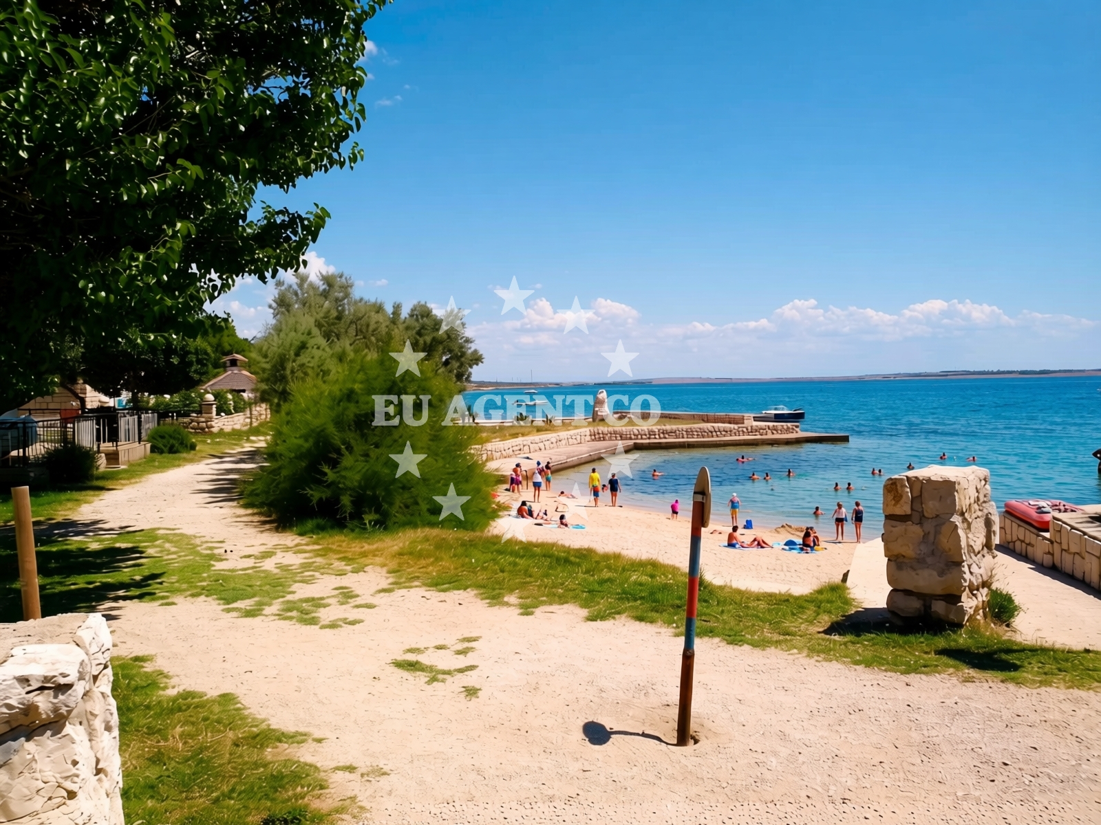 Sea and coastal view of Camp Kosljun Beach in Put Košljuna 12, Pag