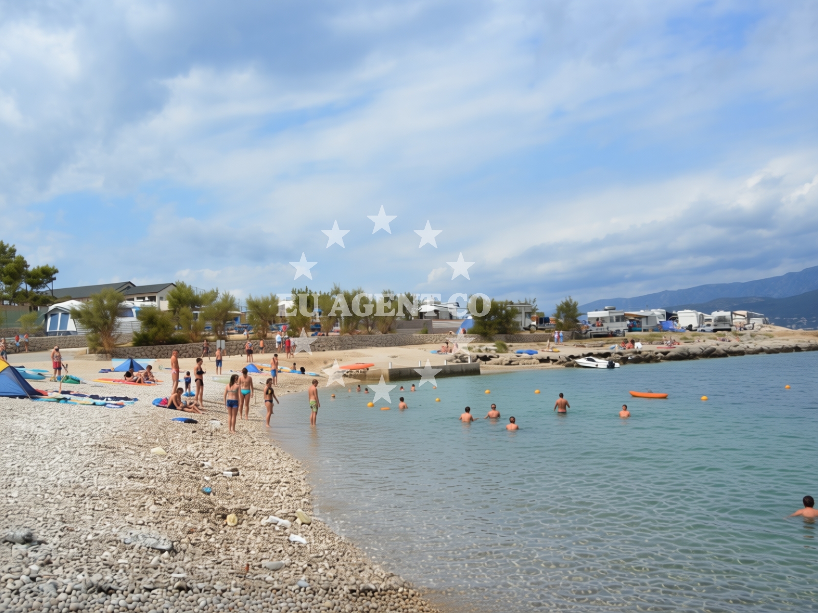 Beach facilities and surroundings at Camping Tiha beach in Konjska 1, Šilo
