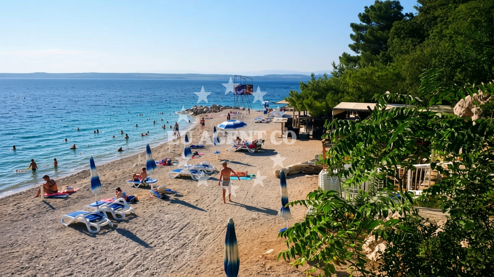 Sea and coastal view of Capriccio beach in Gajevo ?etali?te 44, Dramalj