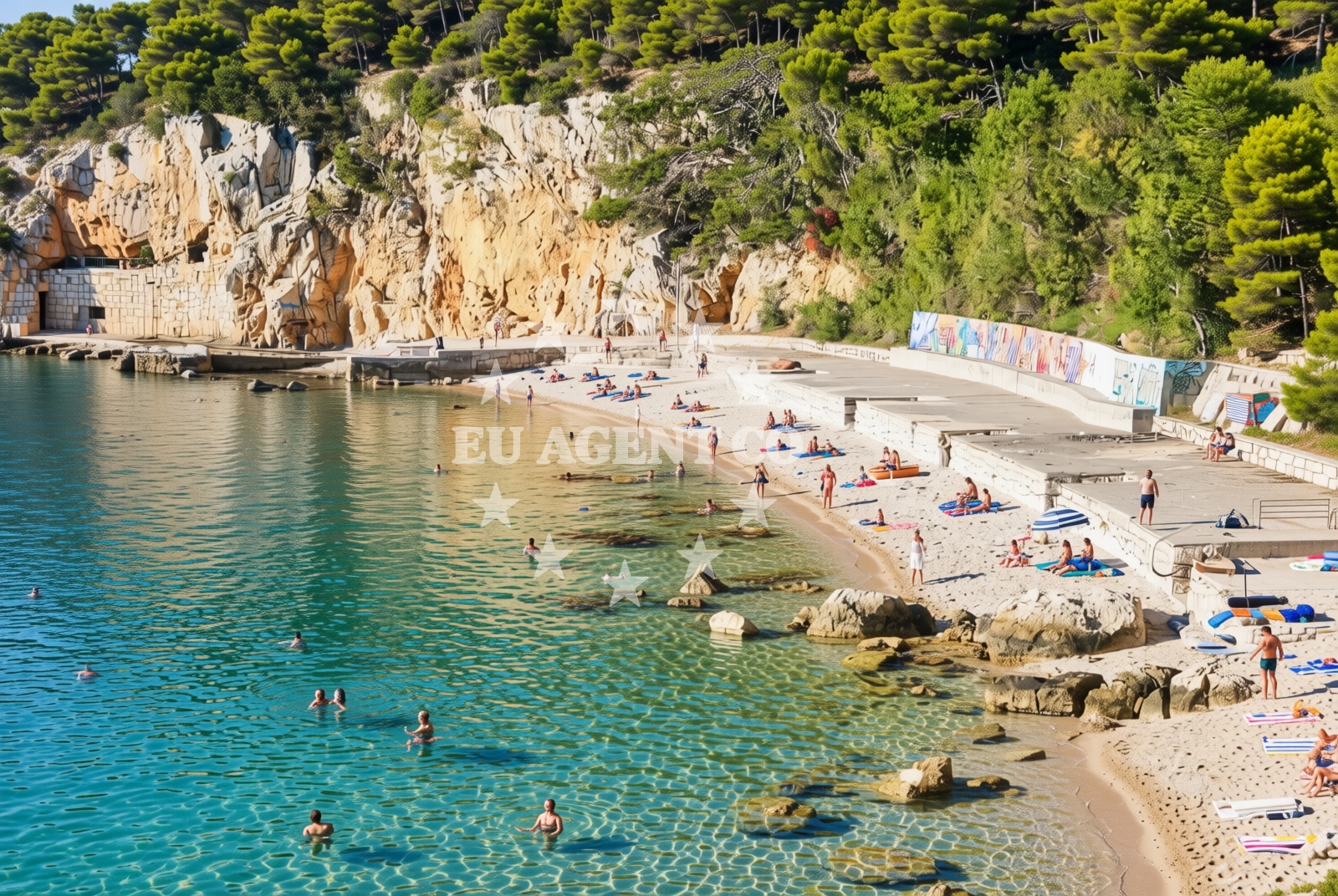 Shoreline and swimming area at Carevo, Kraljevica Beach in Carevo