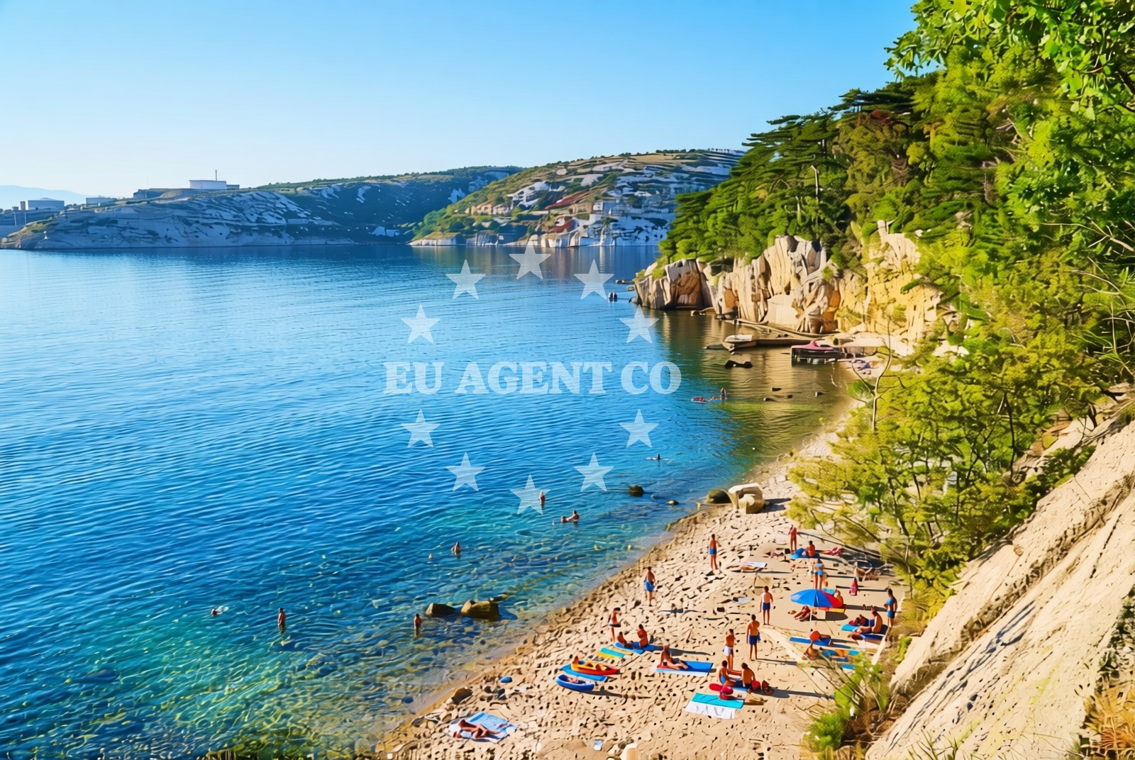 Sea and coastal view of Carevo, Kraljevica Beach in Carevo