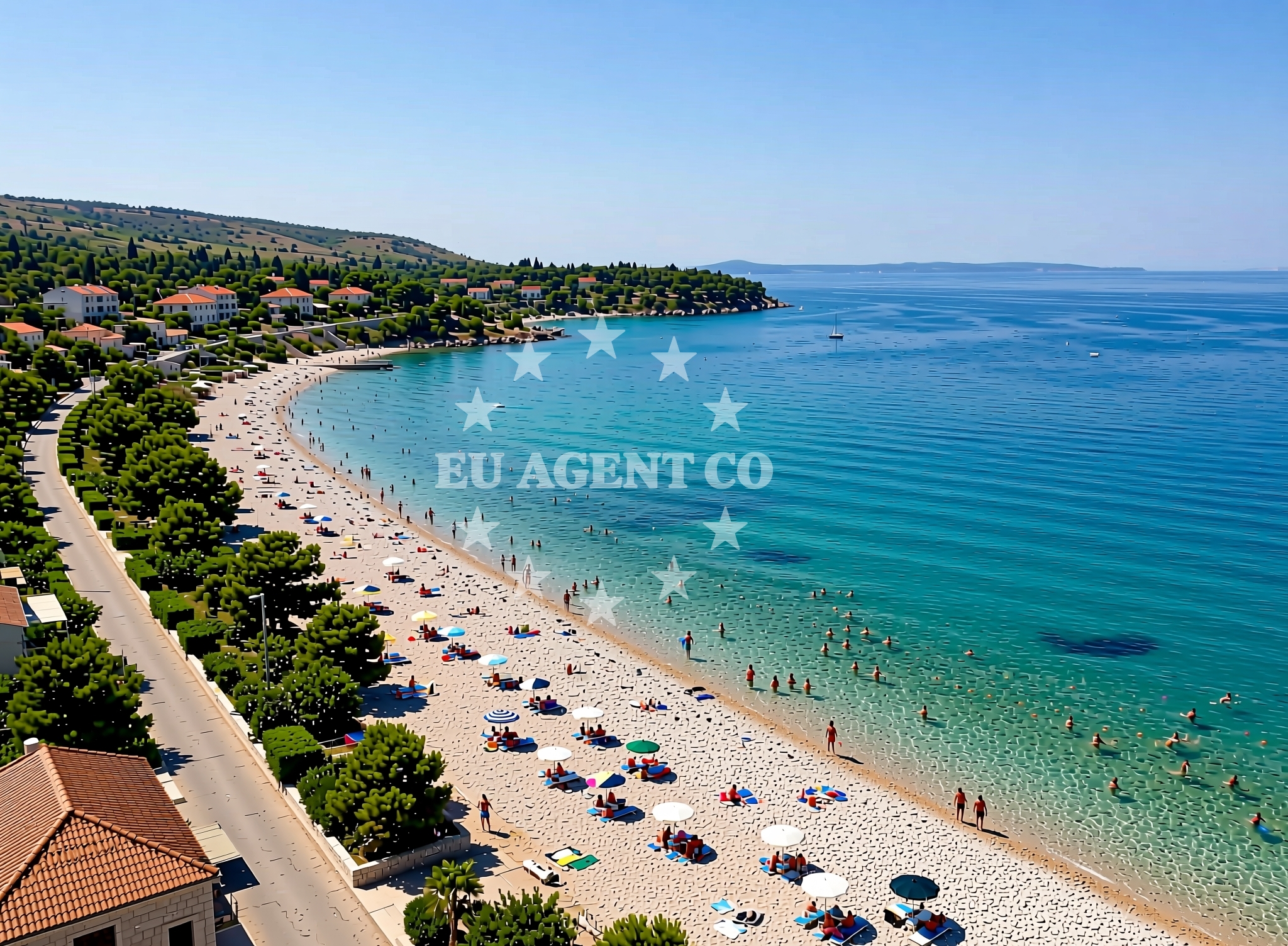 Sea and coastal view of Čarpusina, Silba (Silba) Beach in Čarpusina