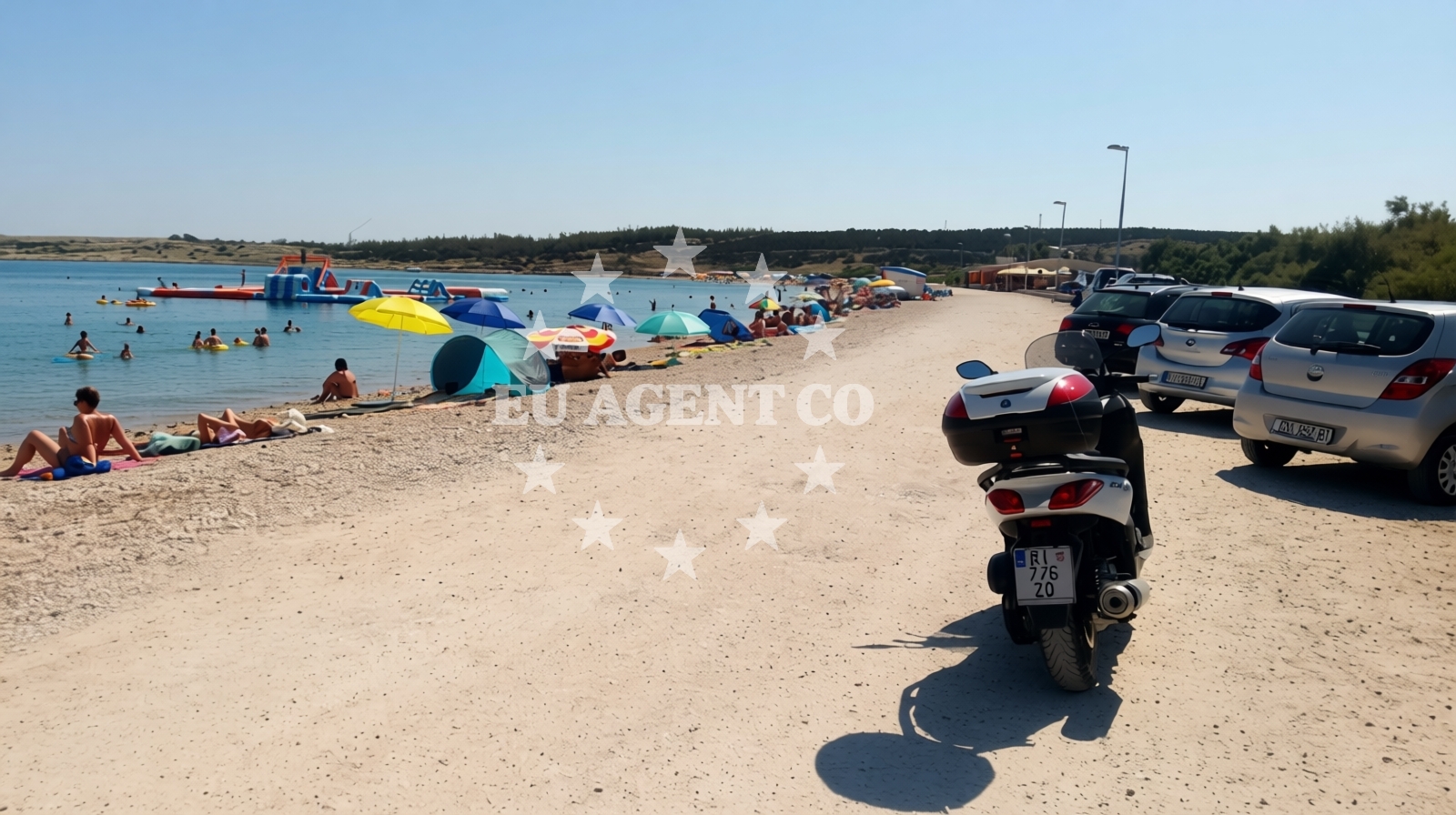 Shoreline and swimming area at Caska beach in Caska 5a, Novalja