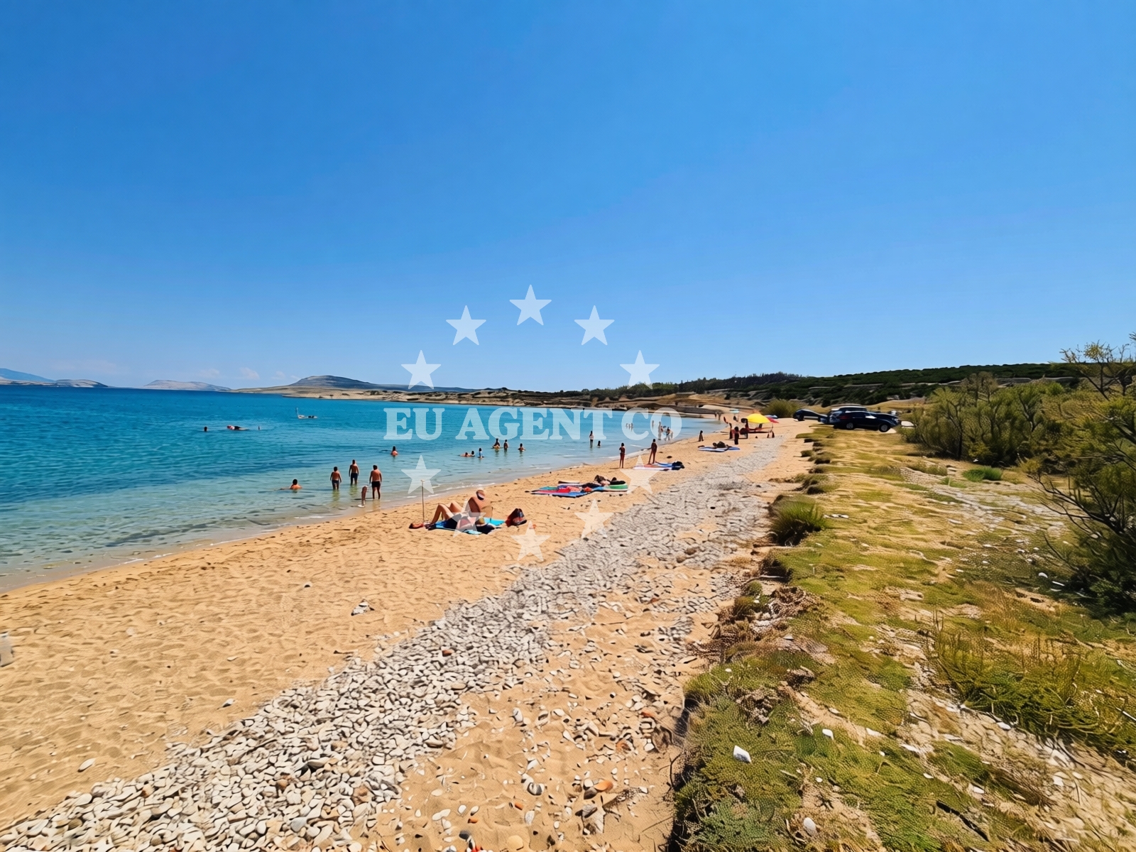 Sea and coastal view of Caska beach in Caska 5a, Novalja