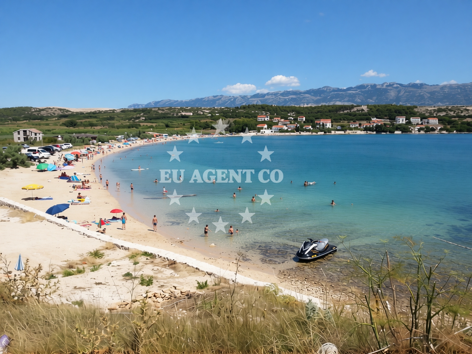 Beach facilities and surroundings at Caska beach in Caska 5a, Novalja