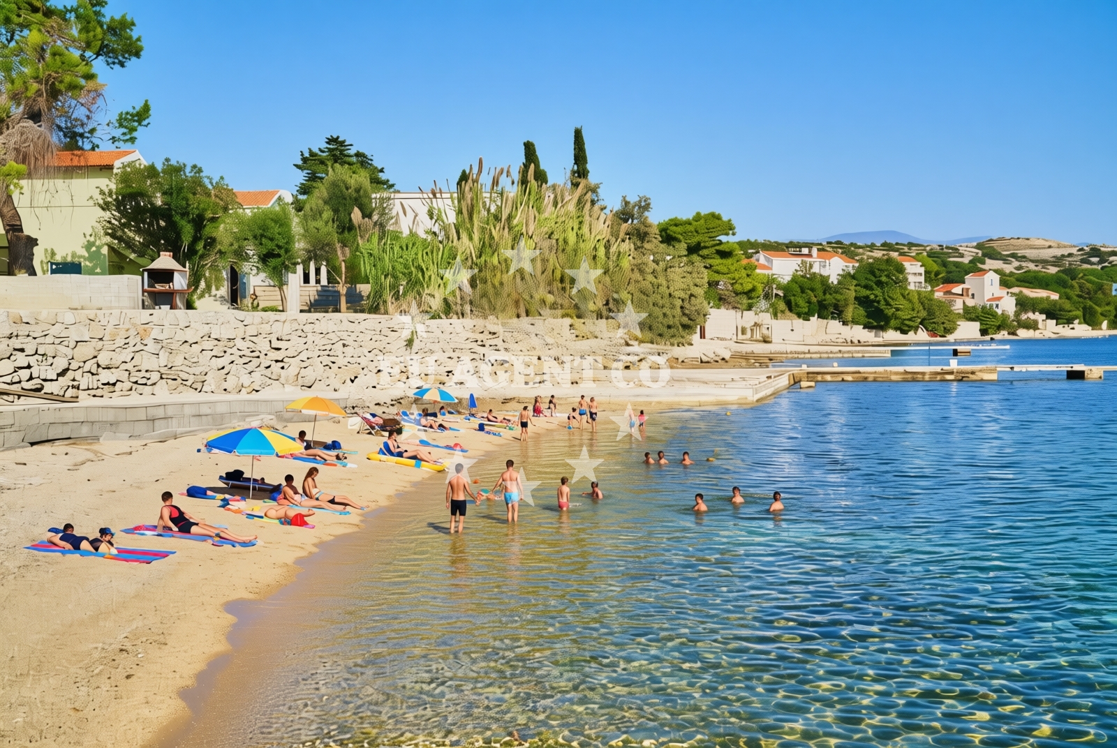 Overview of Caska istok, Caska (Pag) Beach in Caska istok