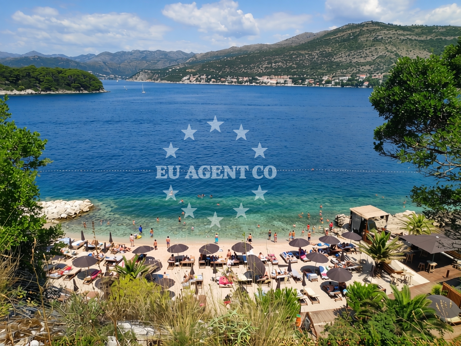 Sea and coastal view of Cava beach in Mali Stradun - Babin kuk, Dubrovnik