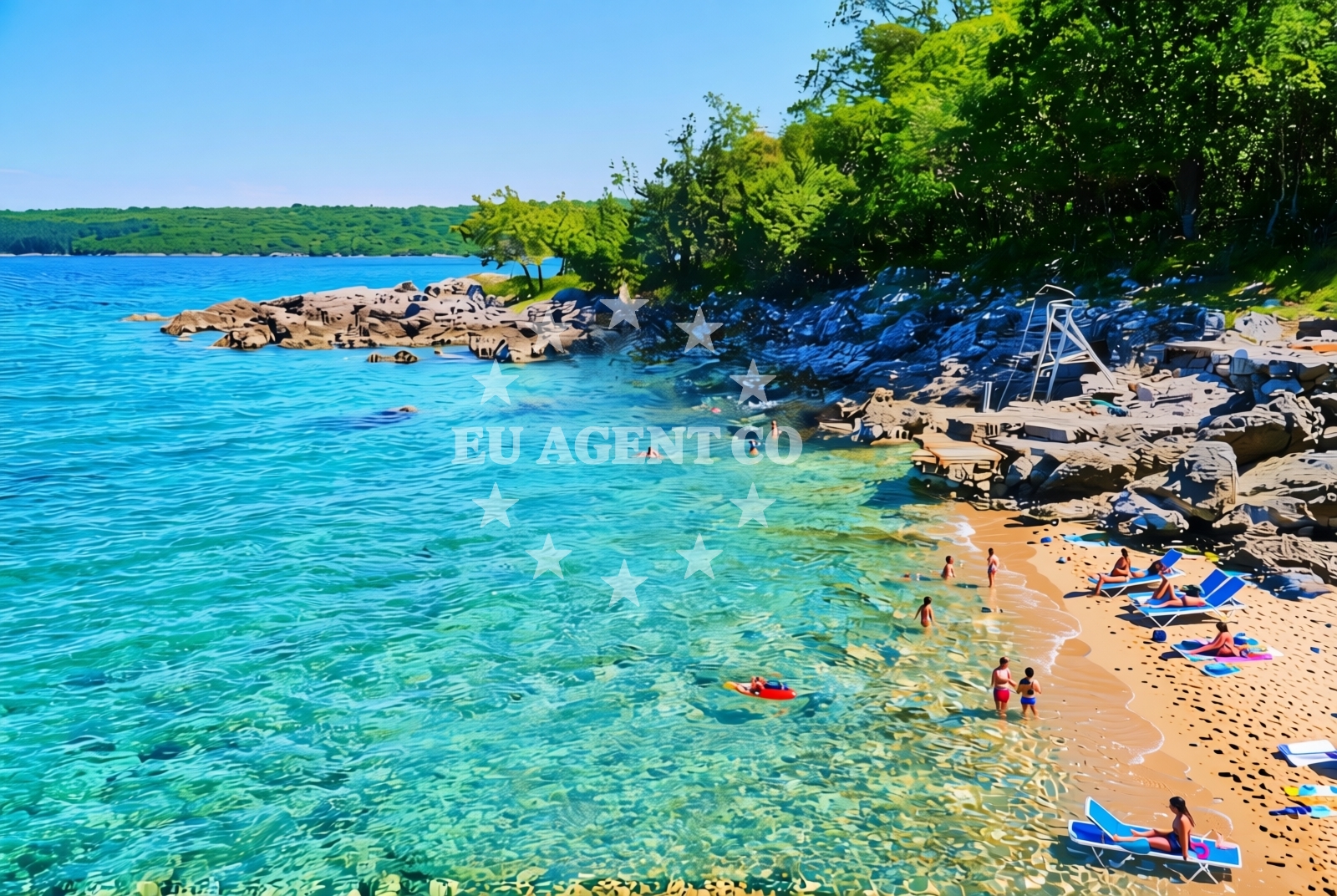 Shoreline and swimming area at Celebanovo zapad, Milohnići (Krk) Beach in Celebanovo zapad