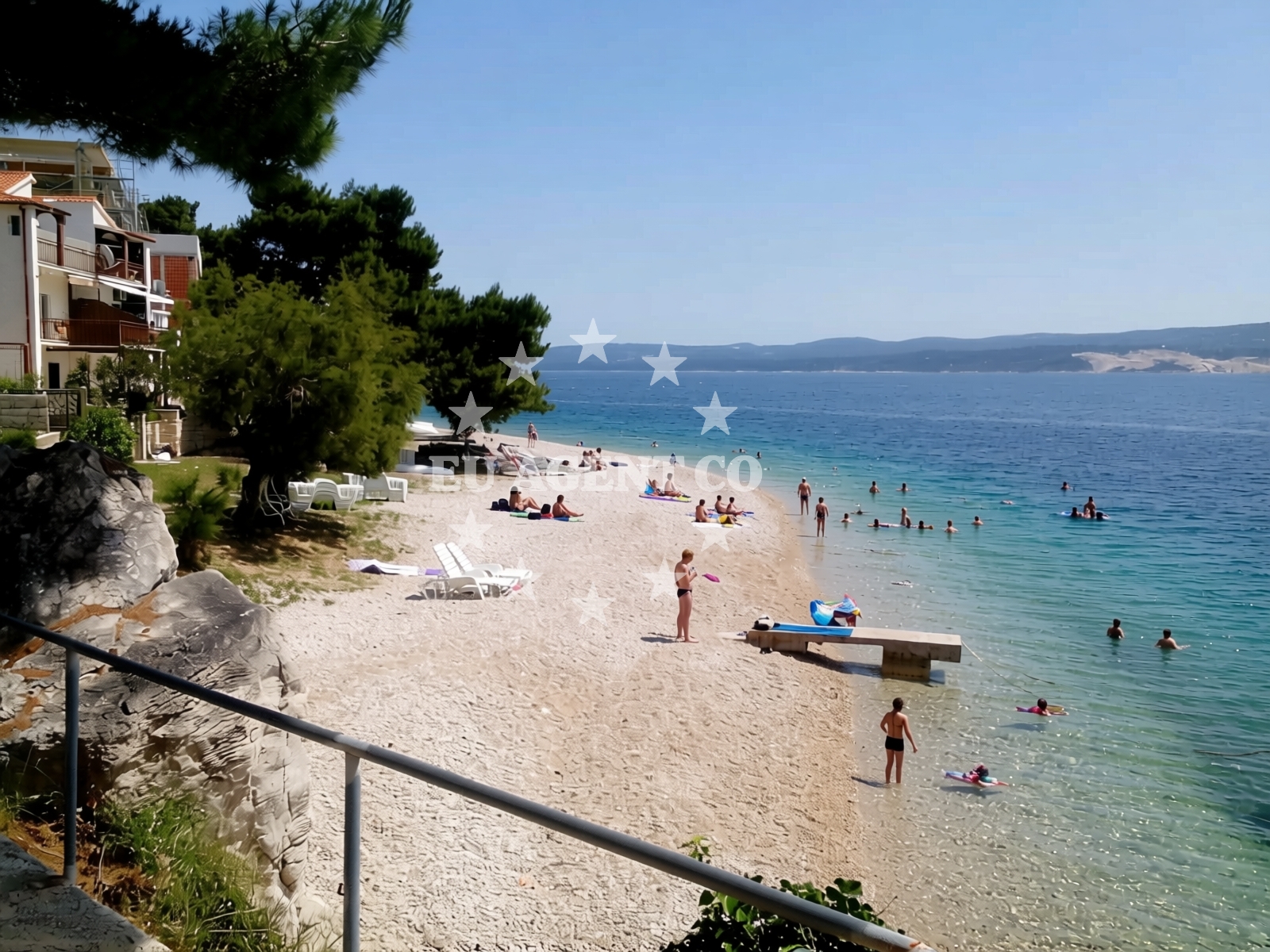 Shoreline and swimming area at Celina beach in Magistrala 31, Lokva Rogoznica