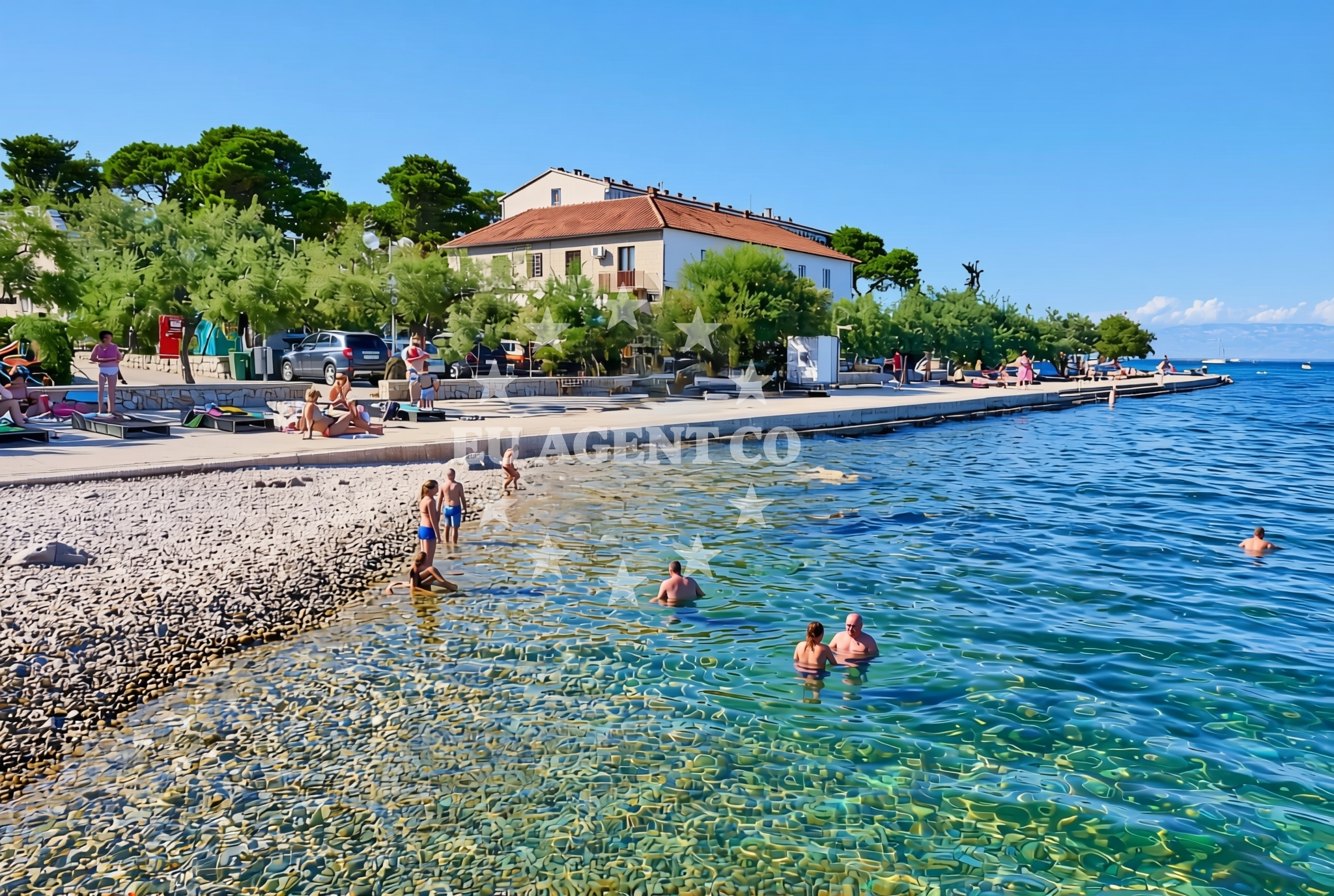 Overview of Centar, Ugljan (Ugljan) Beach in Centar