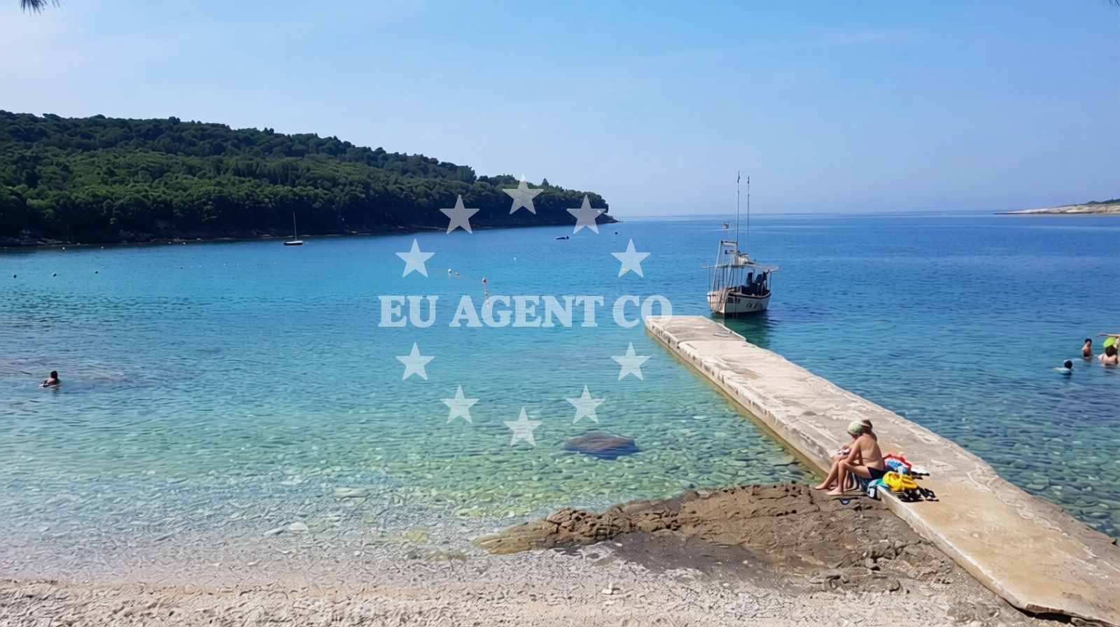 Sea and coastal view of Centinera beach in Indije 66, BANJOLE, Pula