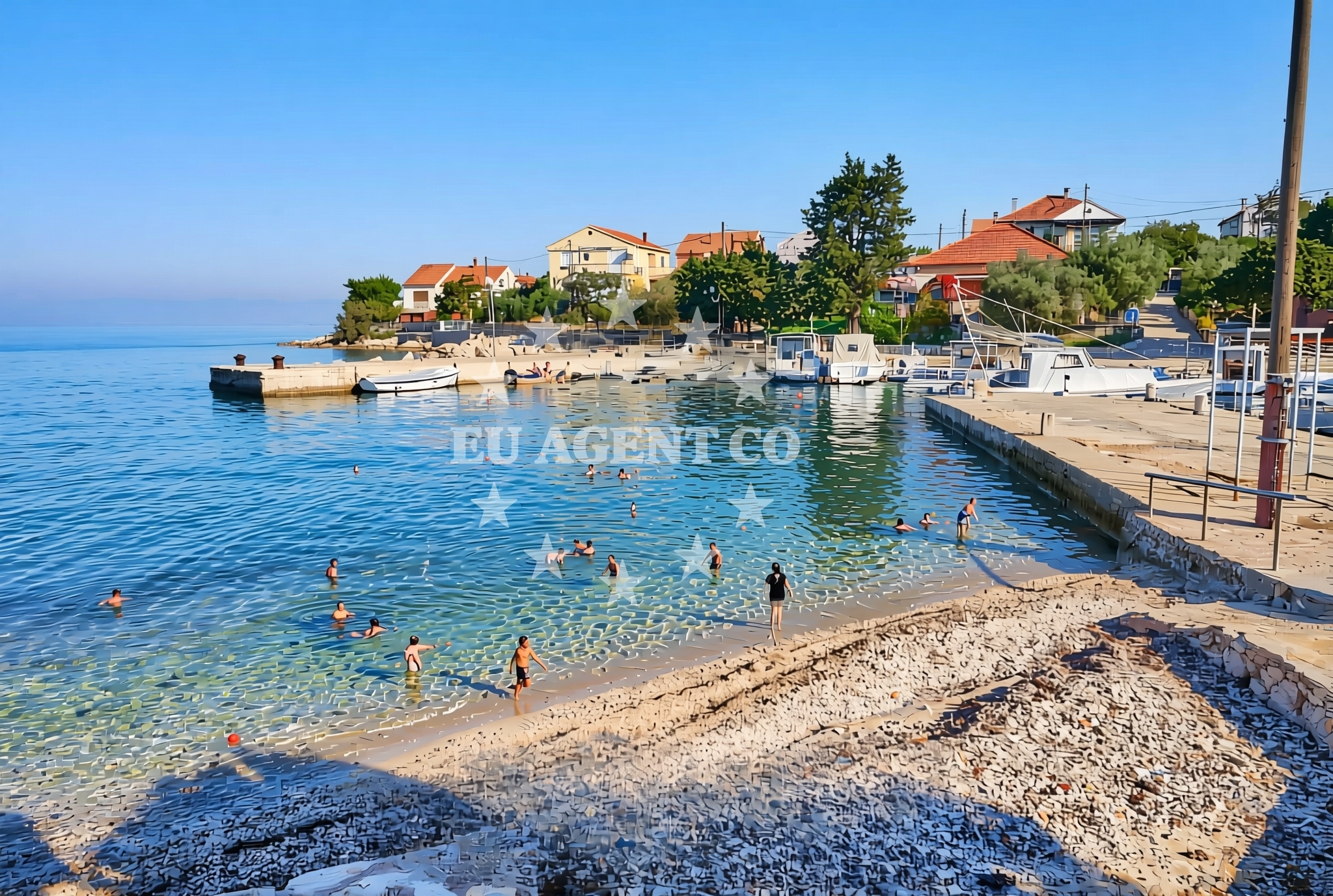 Shoreline and swimming area at Čeprljanda jug, Ugljan (Ugljan) Beach in Čeprljanda jug