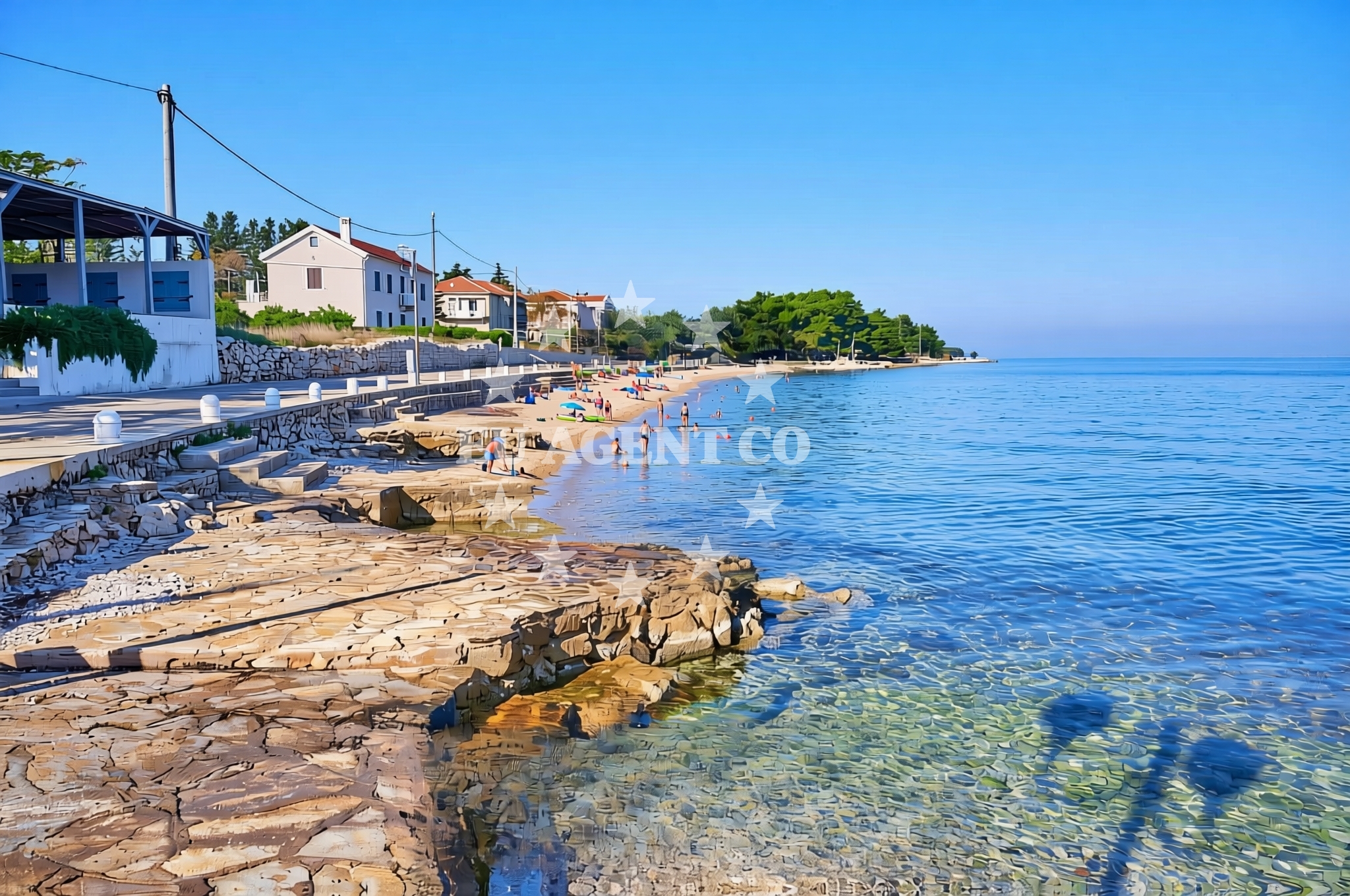 Sea and coastal view of Čeprljanda jug, Ugljan (Ugljan) Beach in Čeprljanda jug