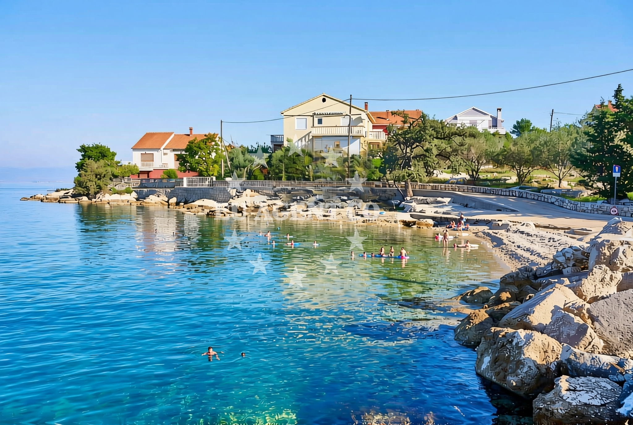 Shoreline and swimming area at Čeprljanda sjever, Ugljan (Ugljan) Beach in Čeprljanda sjever