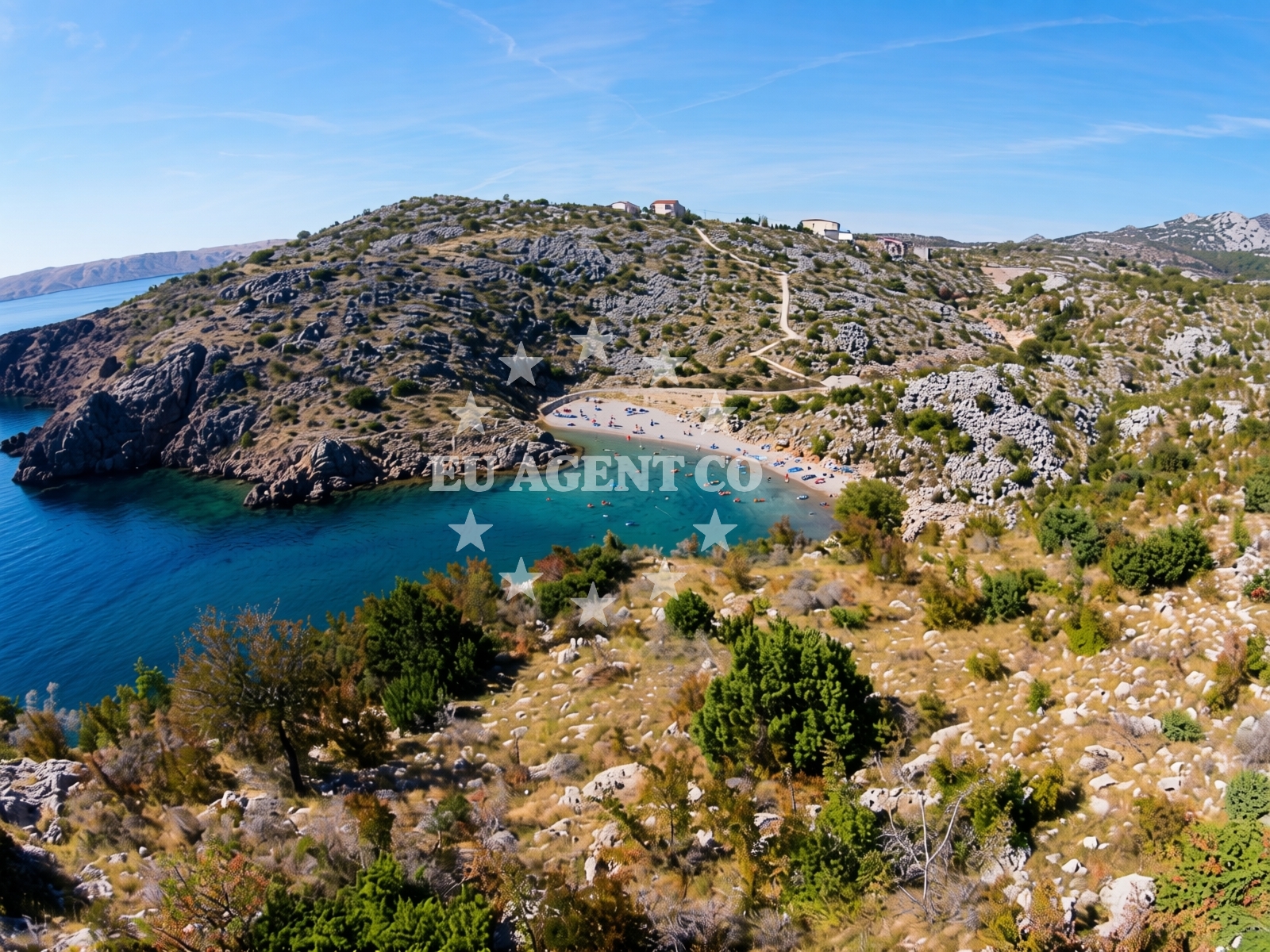 Overview of Cesarica beach in Cesarica, Cesarica