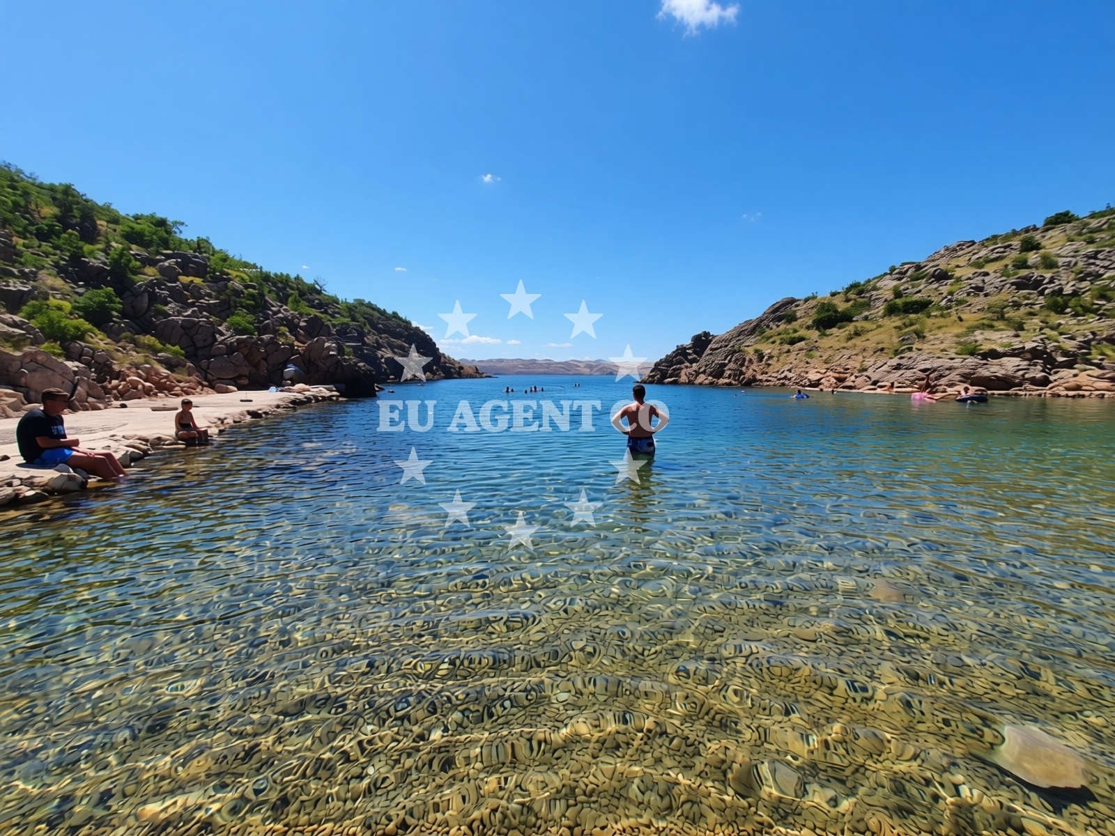 Shoreline and swimming area at Cesarica beach in Cesarica, Cesarica