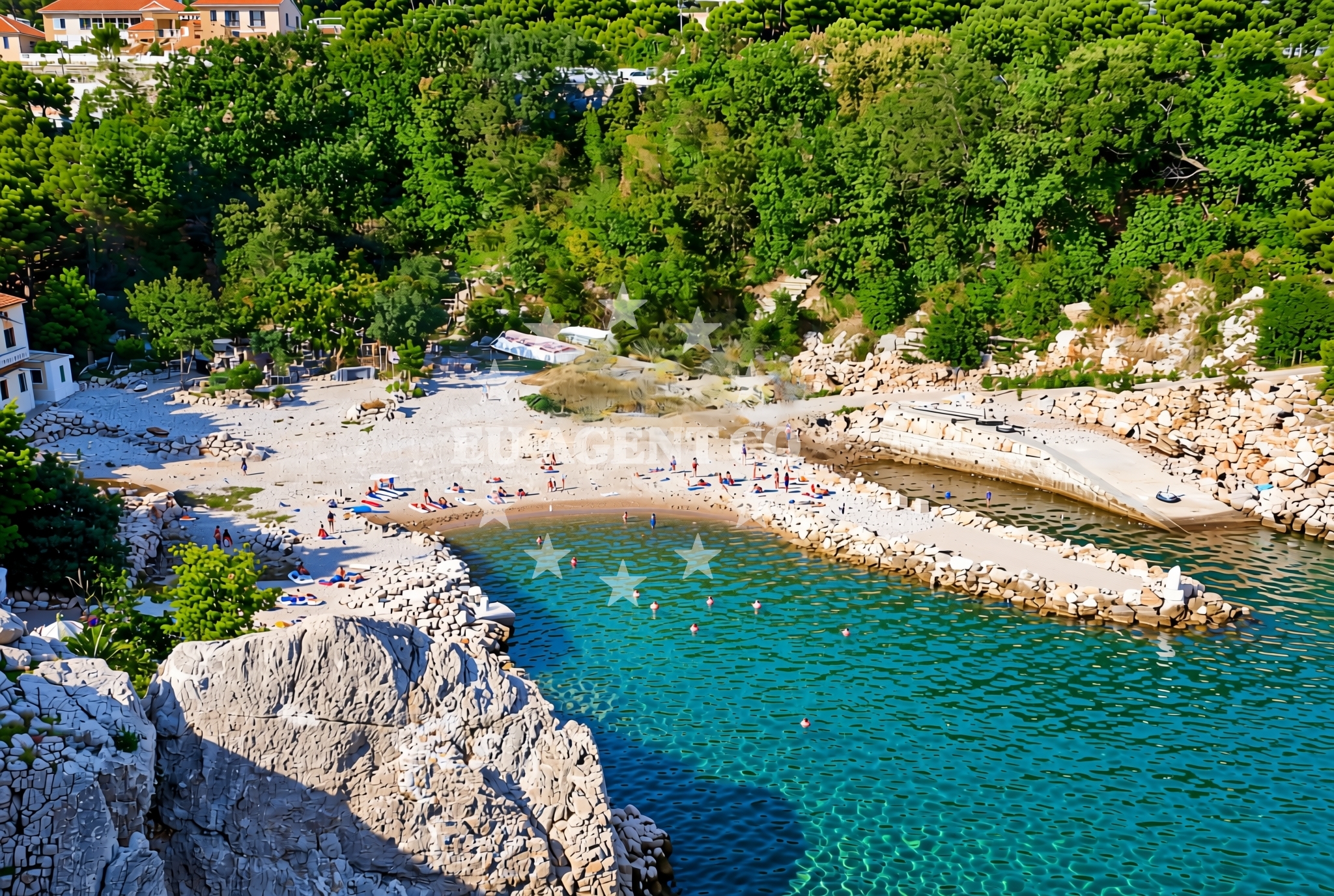 Sea and coastal view of Cesarica: beaches and coves (13) in Cesarica