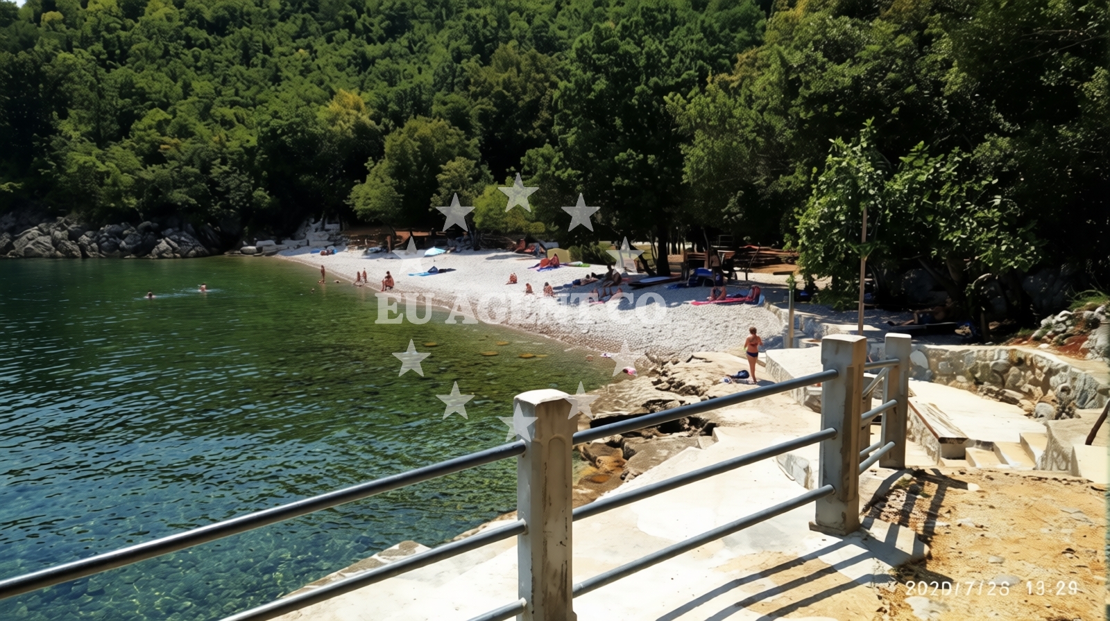 Sea and coastal view of Cesarova beach in Kali 41, Medveja