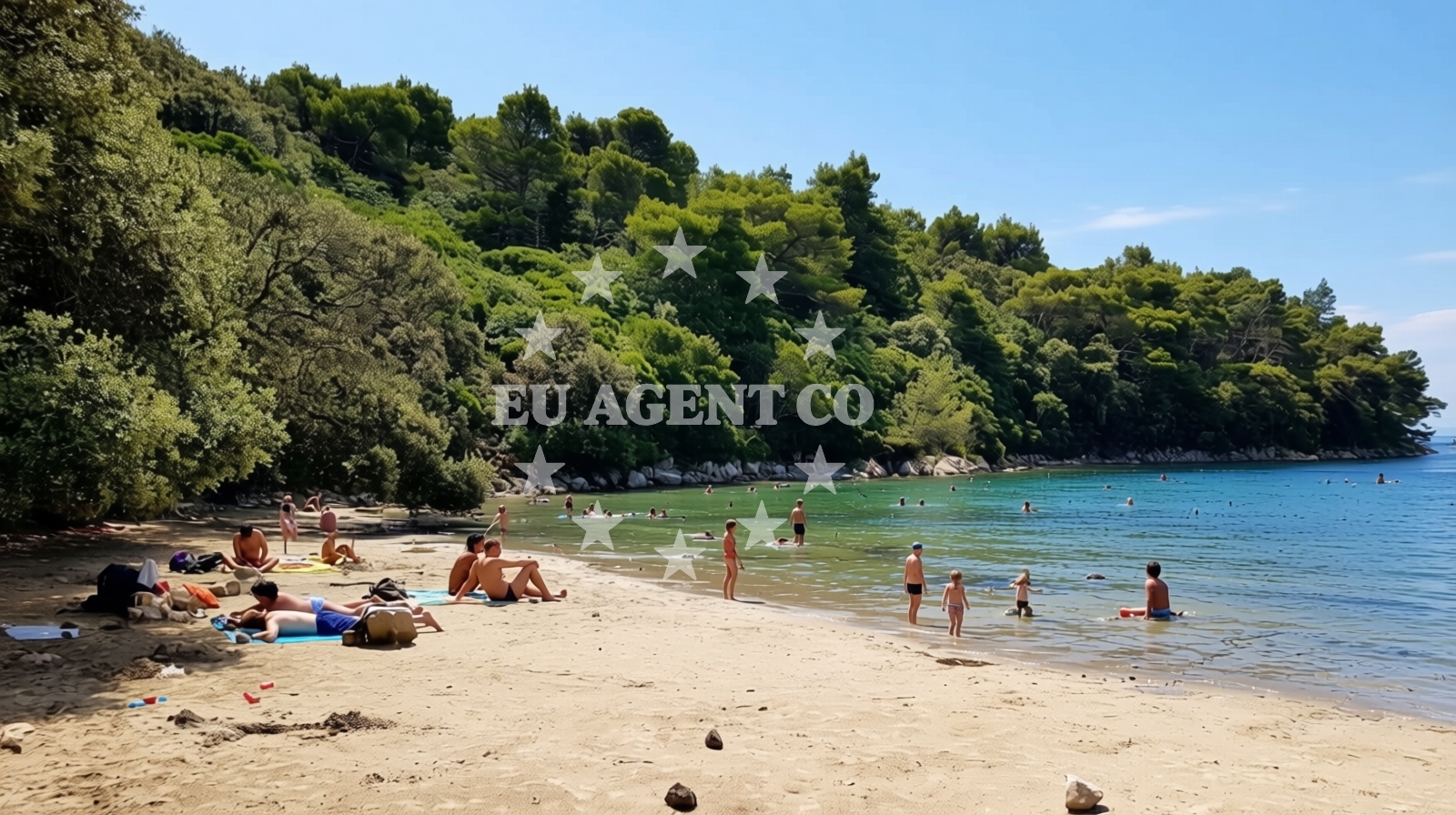 Shoreline and swimming area at Chifnata Bay in Kampor 99, Rab