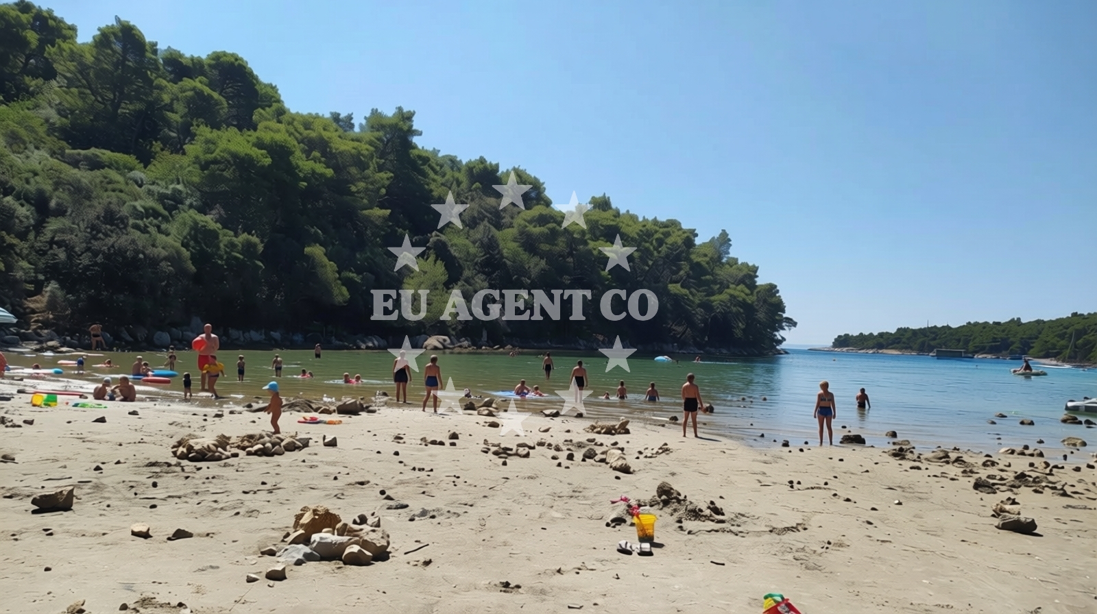 Beach facilities and surroundings at Chifnata Bay in Kampor 99, Rab